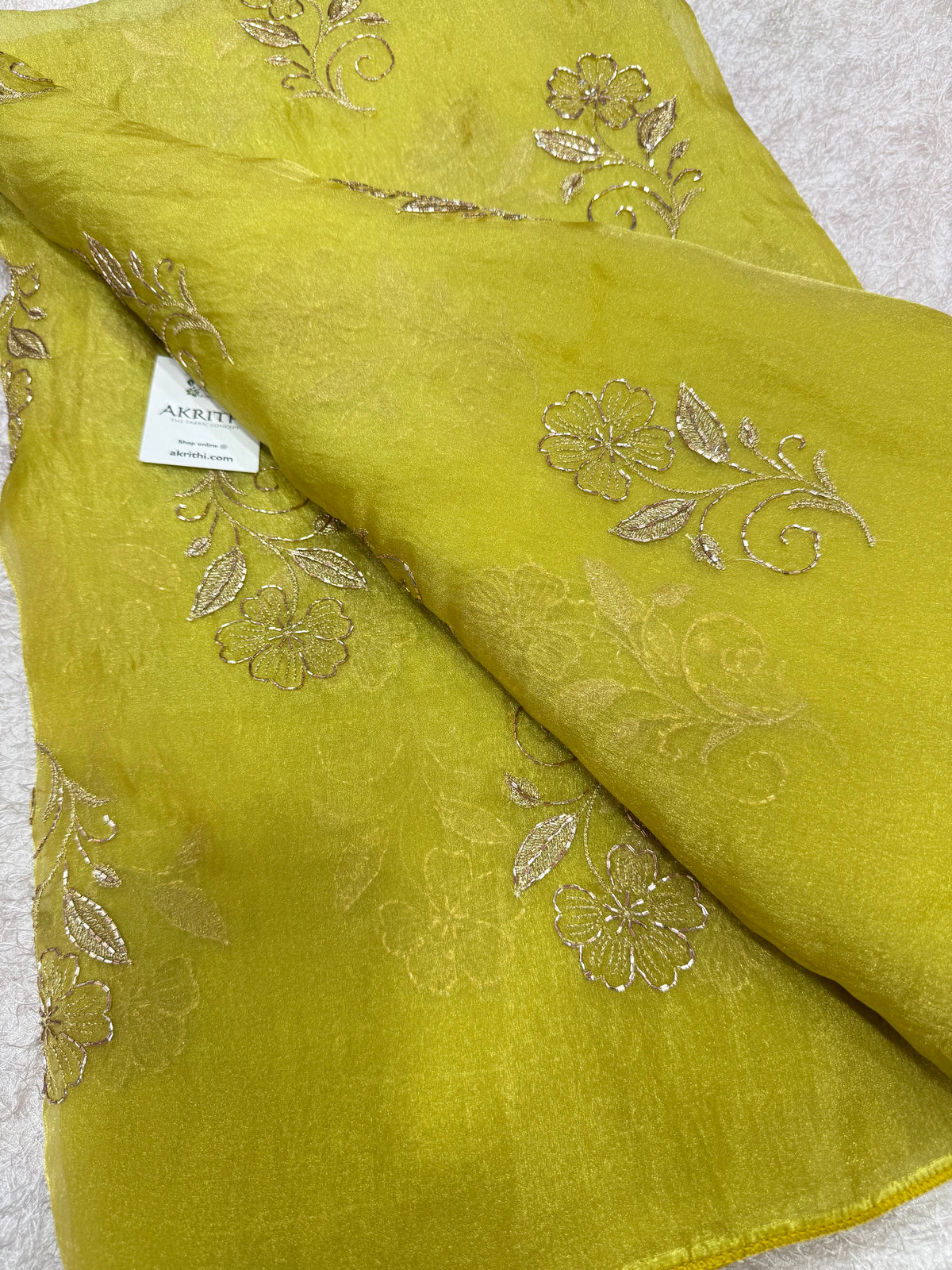 Pure shimmer organza embroidery fabric