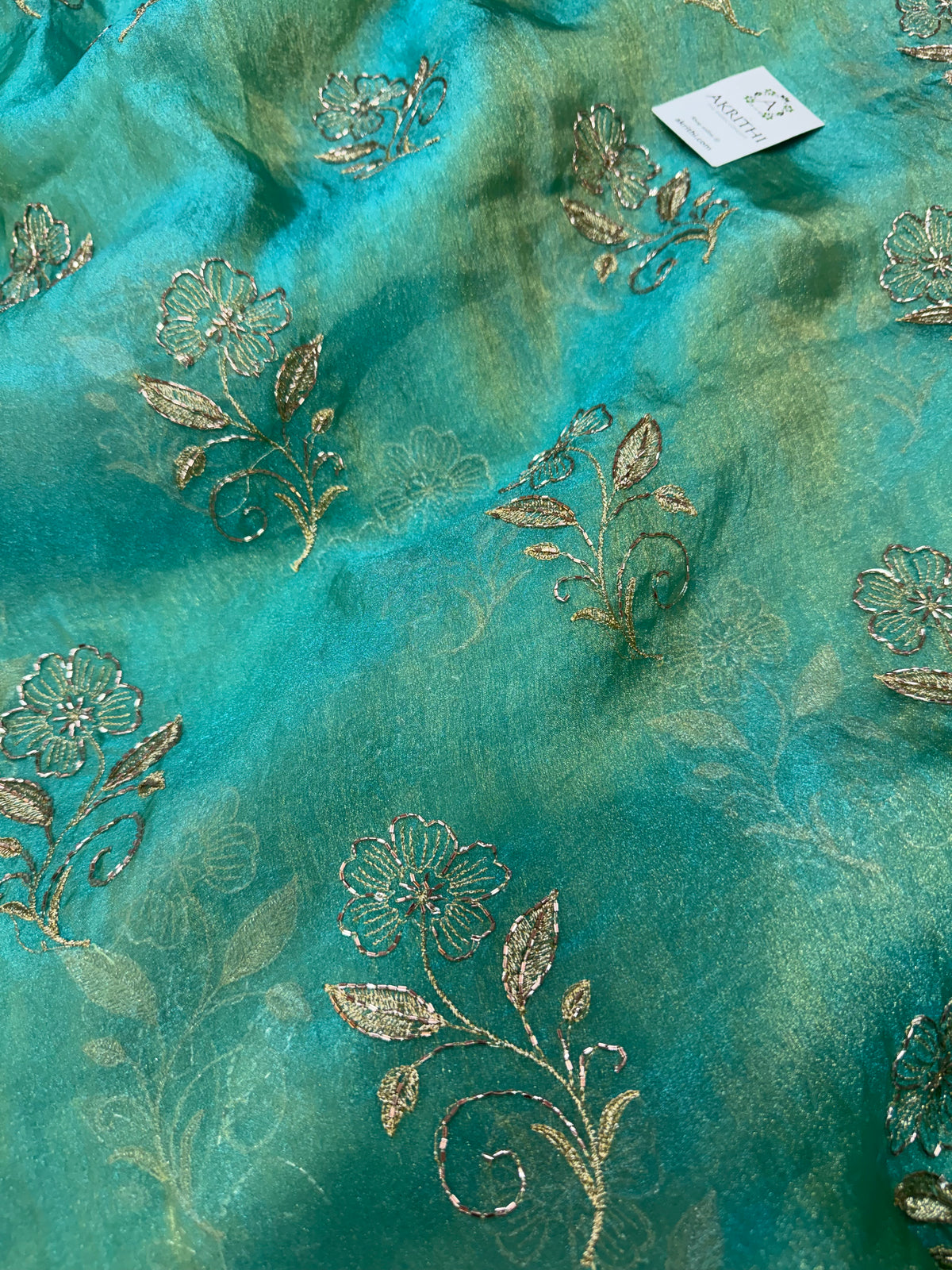 Pure shimmer organza embroidery fabric