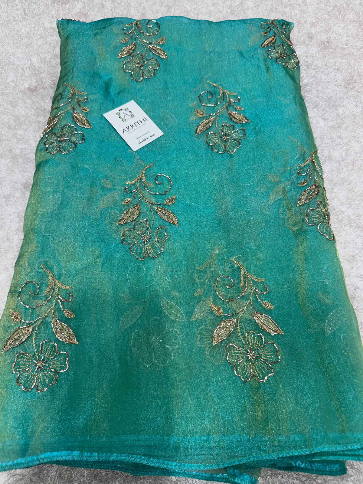 Pure shimmer organza embroidery fabric