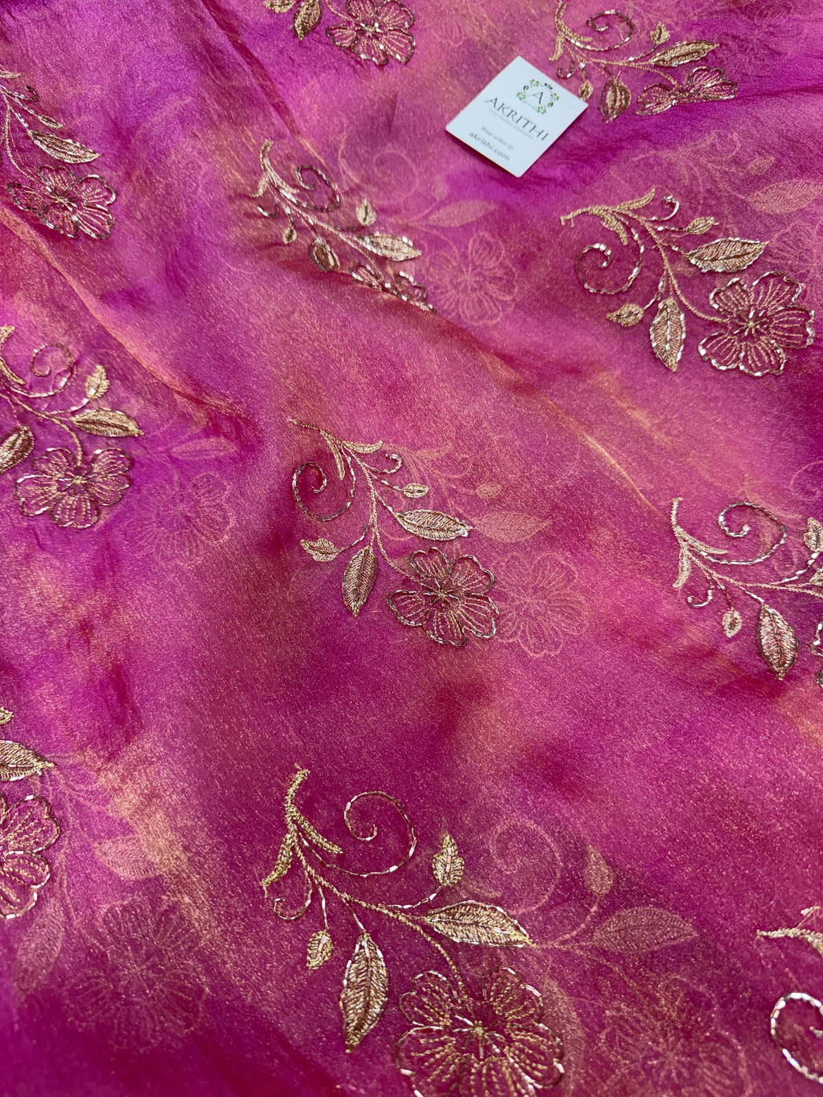 Pure shimmer organza embroidery fabric