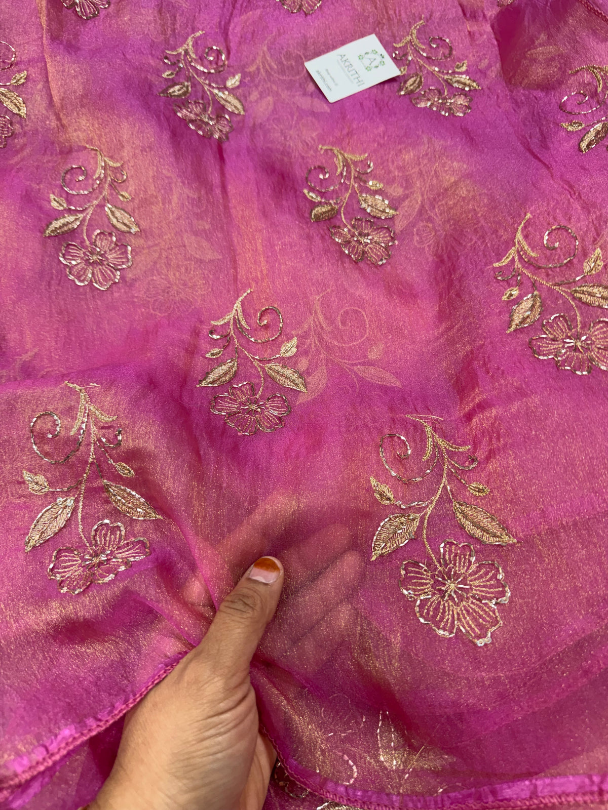 Pure shimmer organza embroidery fabric
