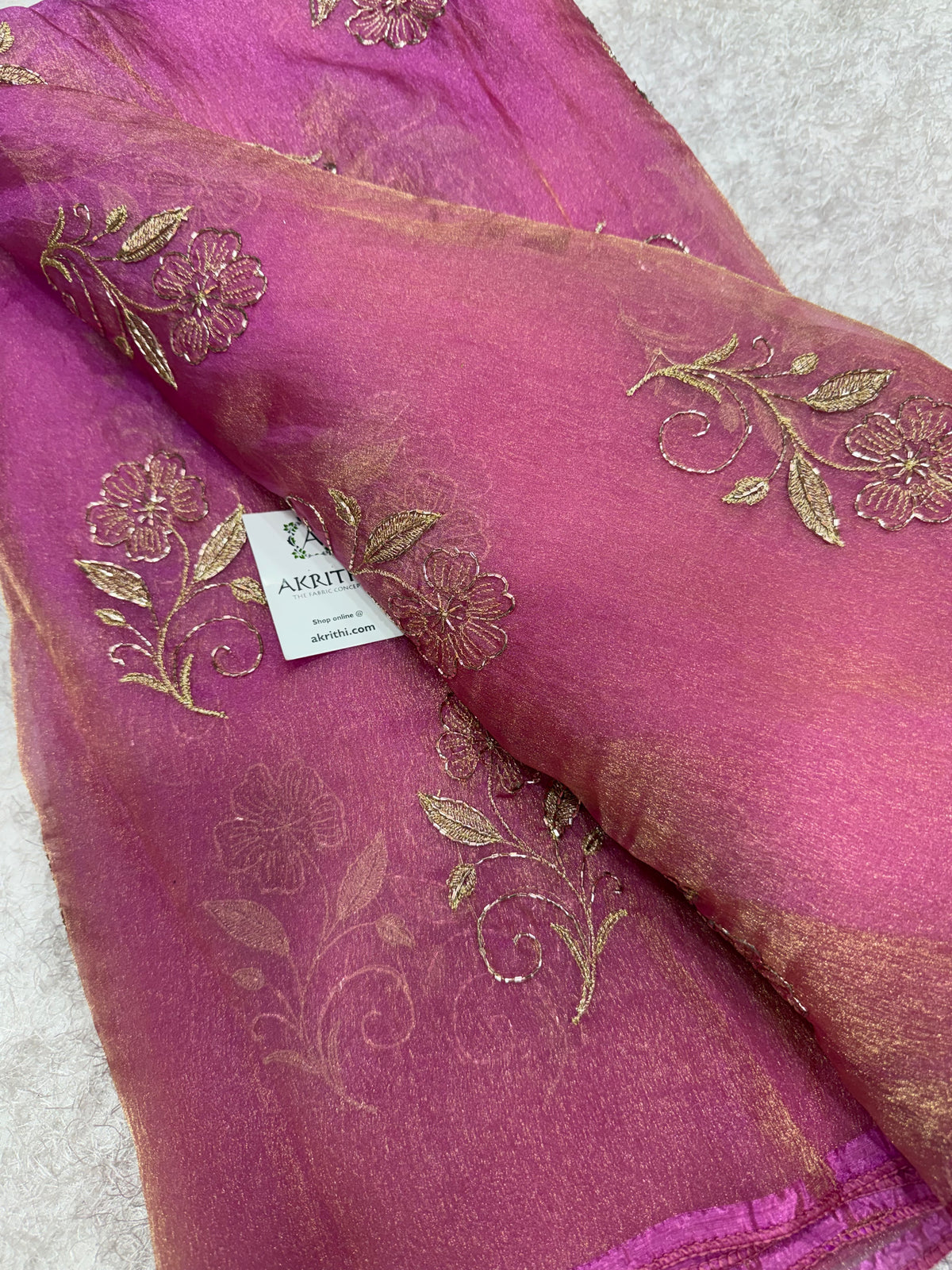 Pure shimmer organza embroidery fabric