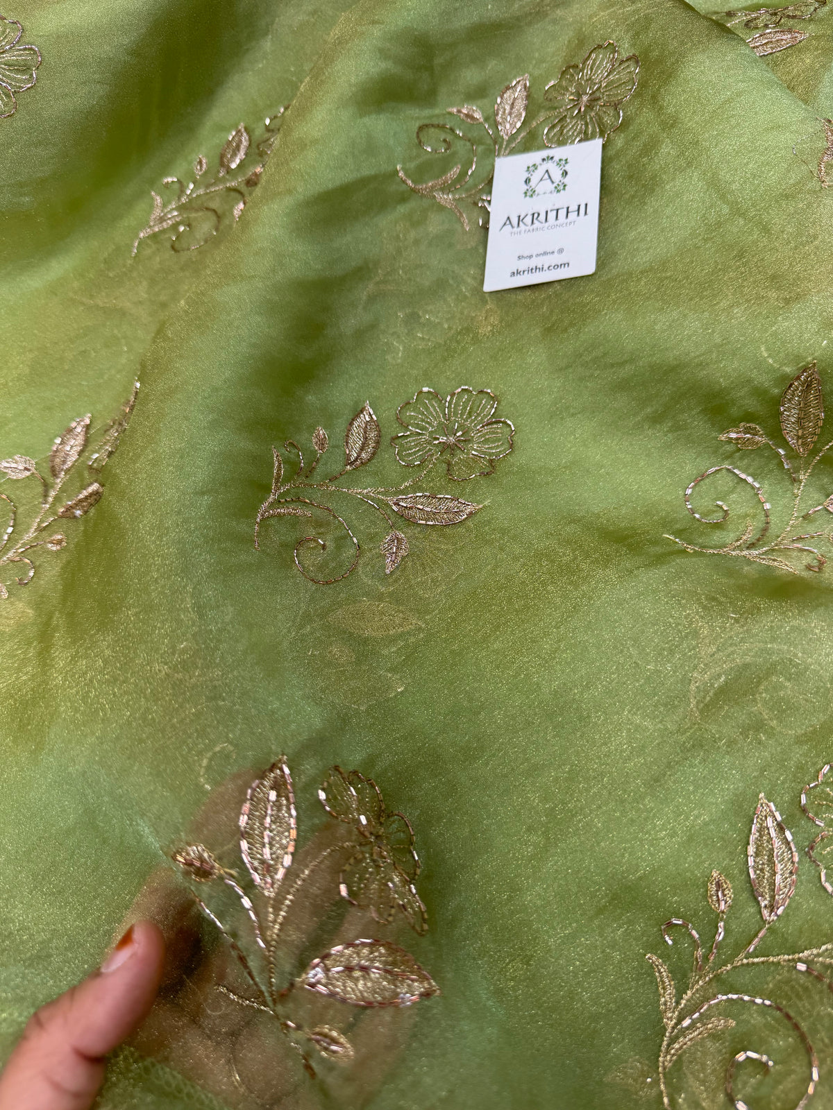 Pure shimmer organza embroidery fabric