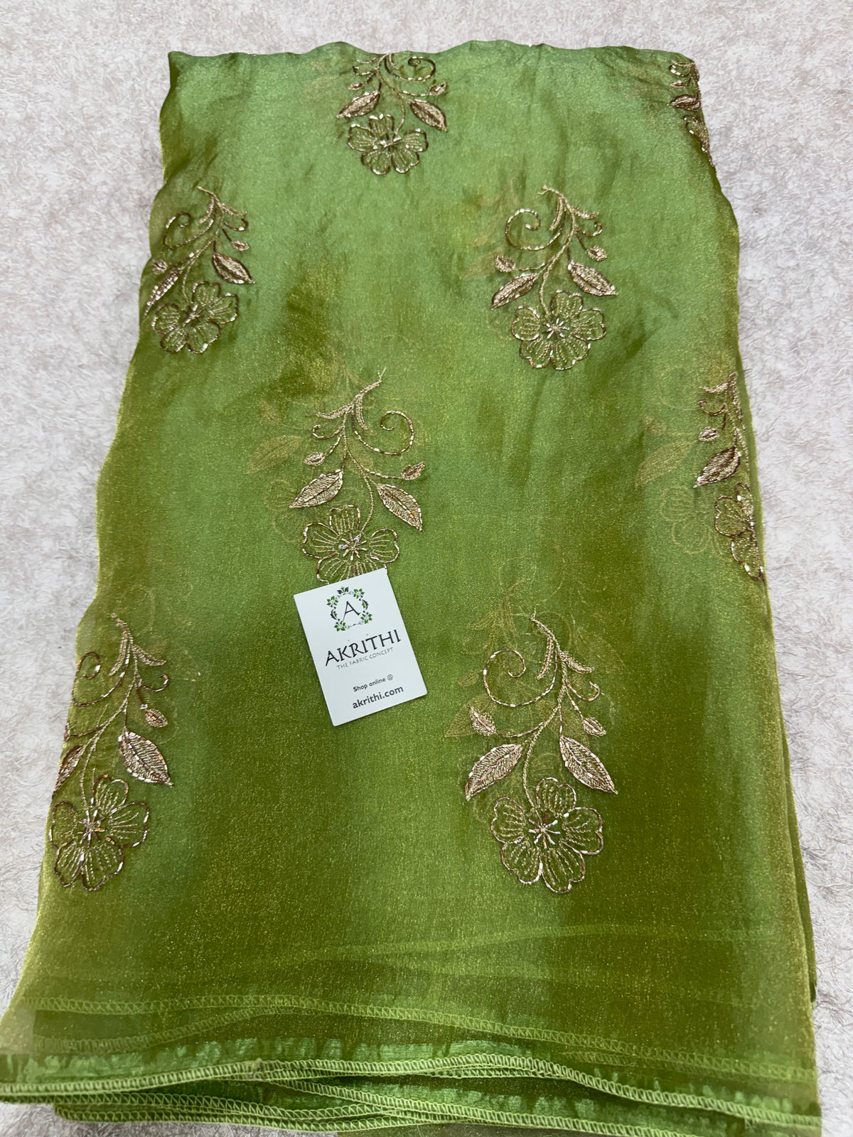 Pure shimmer organza embroidery fabric