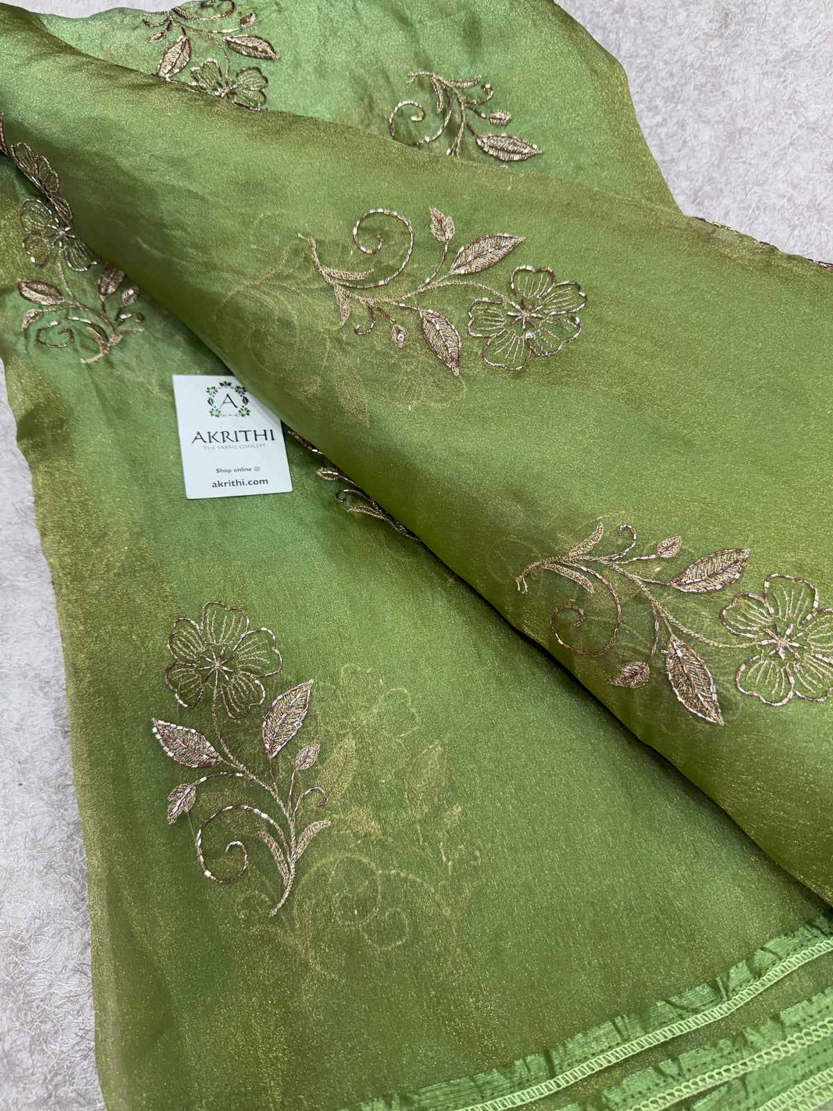 Pure shimmer organza embroidery fabric