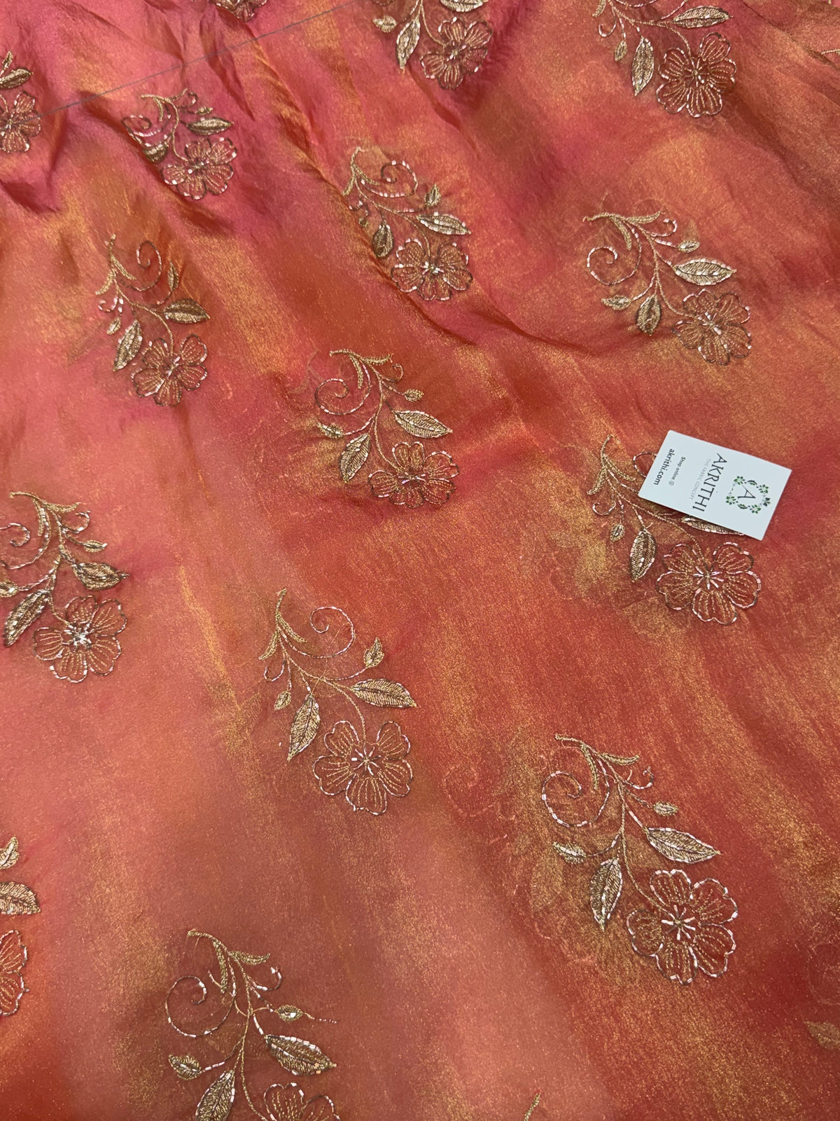 Pure shimmer organza embroidery fabric