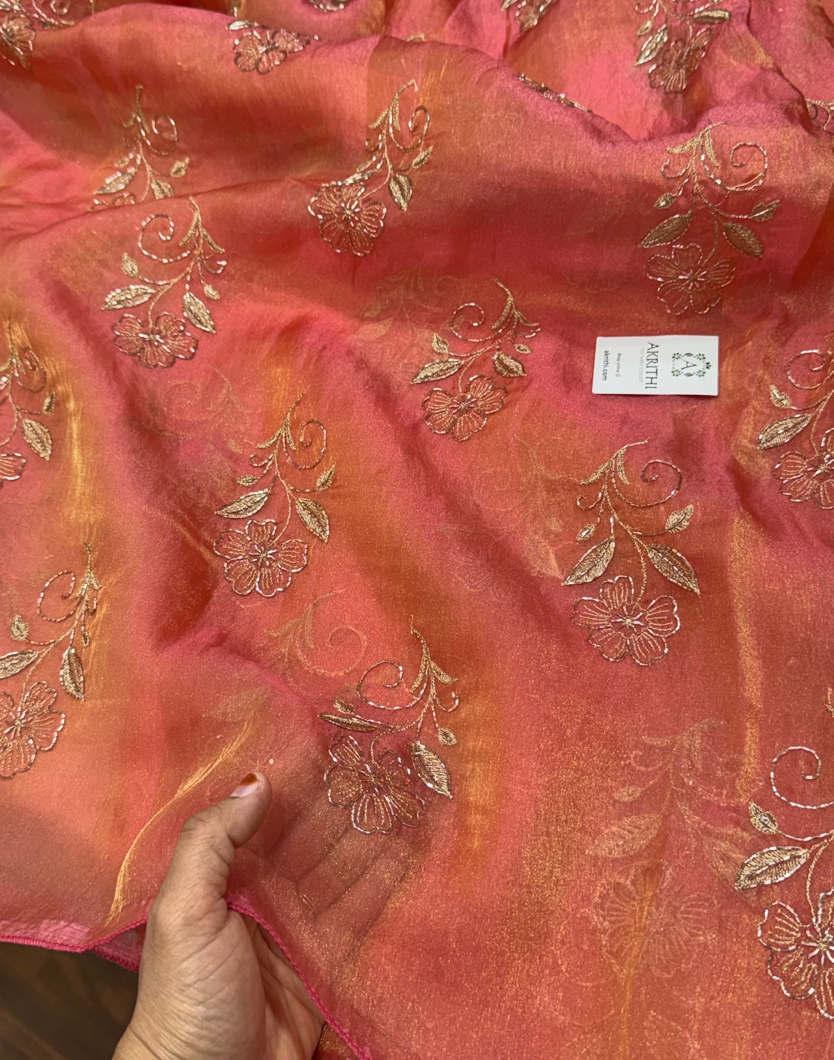 Pure shimmer organza embroidery fabric