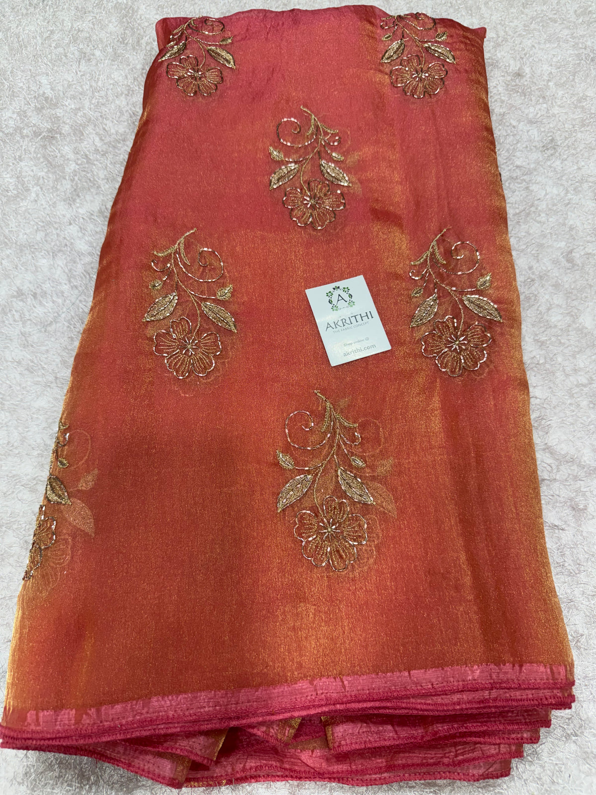Pure shimmer organza embroidery fabric