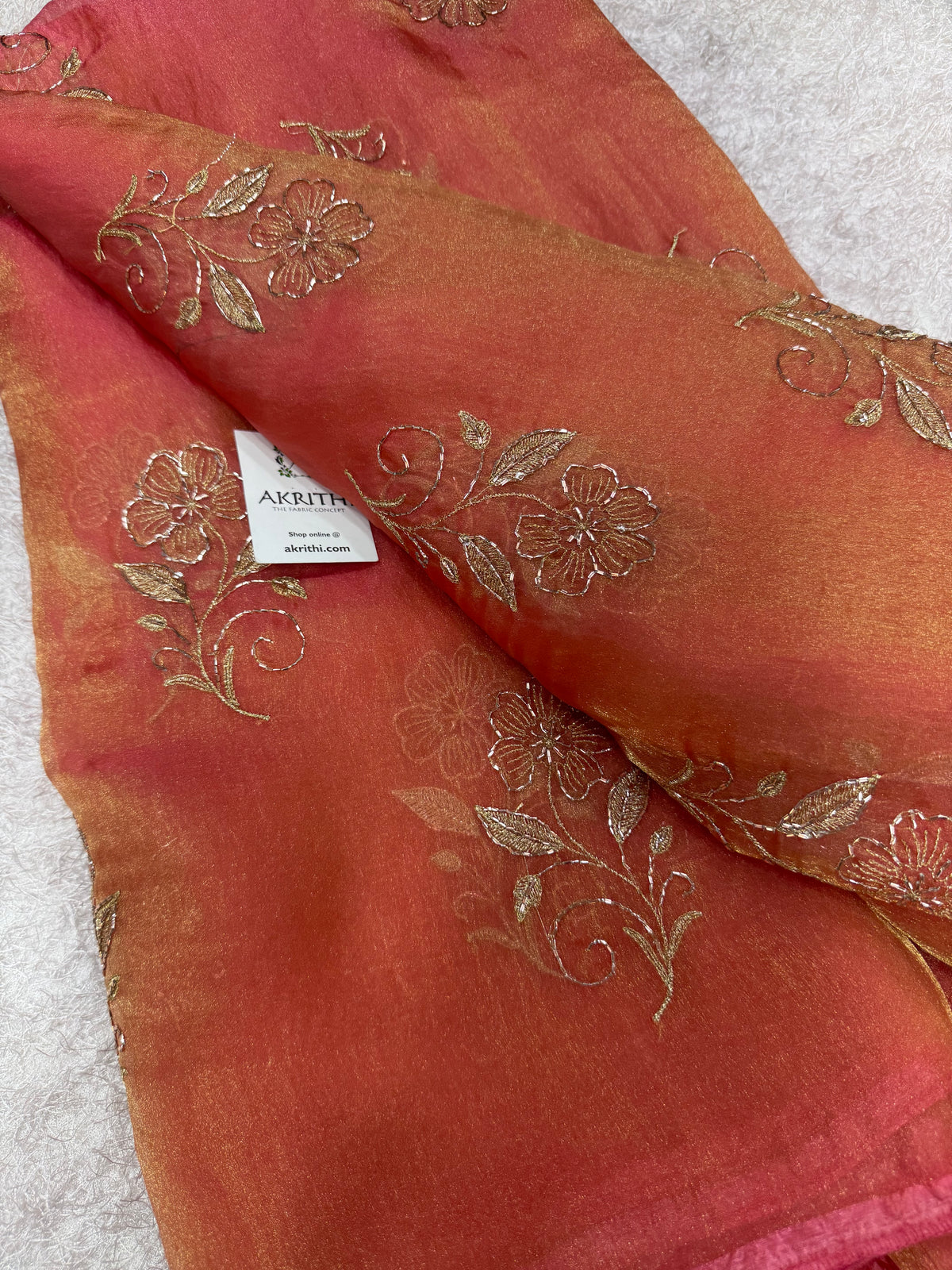 Pure shimmer organza embroidery fabric