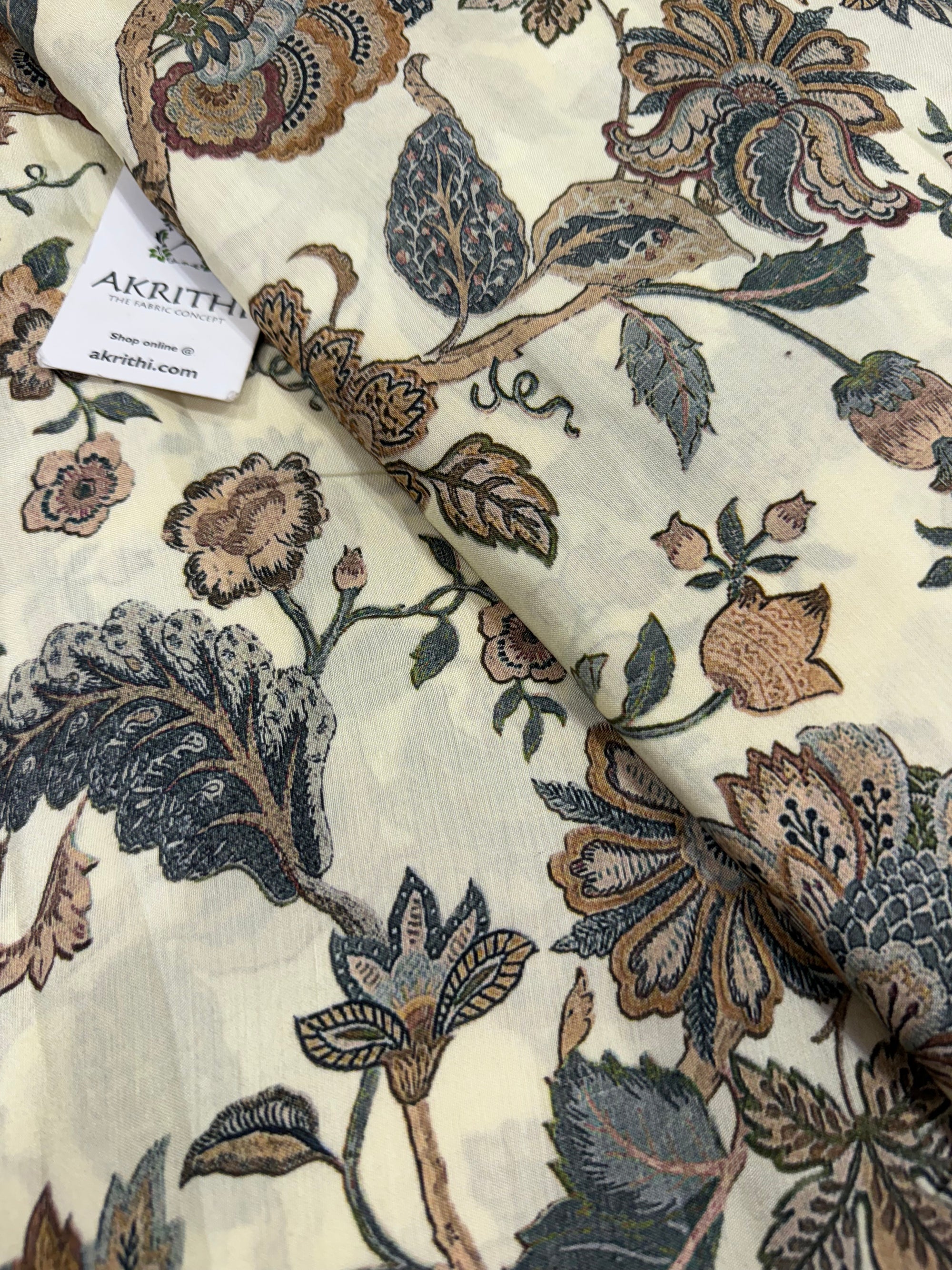 Printed pure muslin fabric