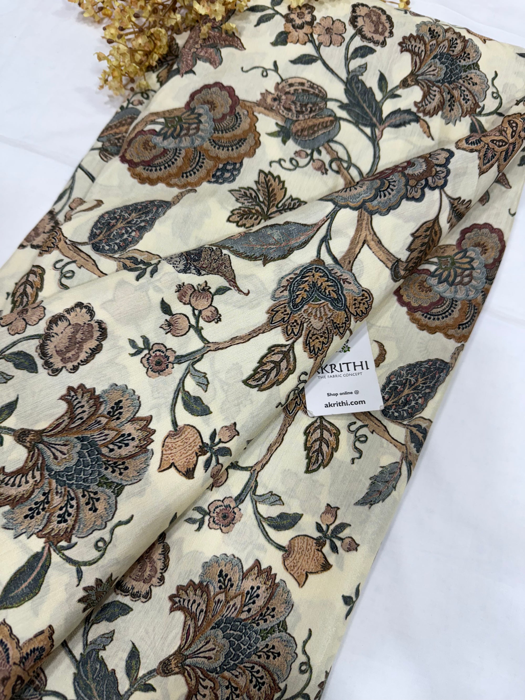 Printed pure muslin fabric