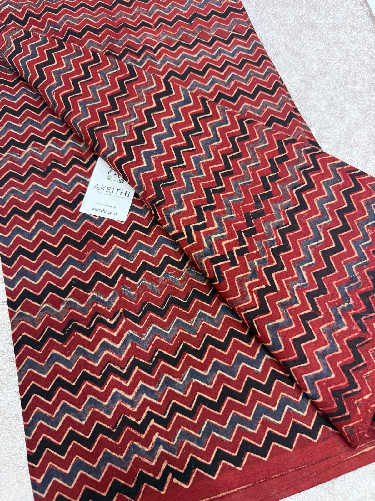 Ajrakh Hand block cotton fabric