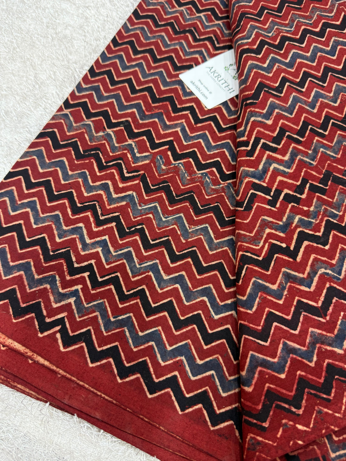 Ajrakh Hand block cotton fabric