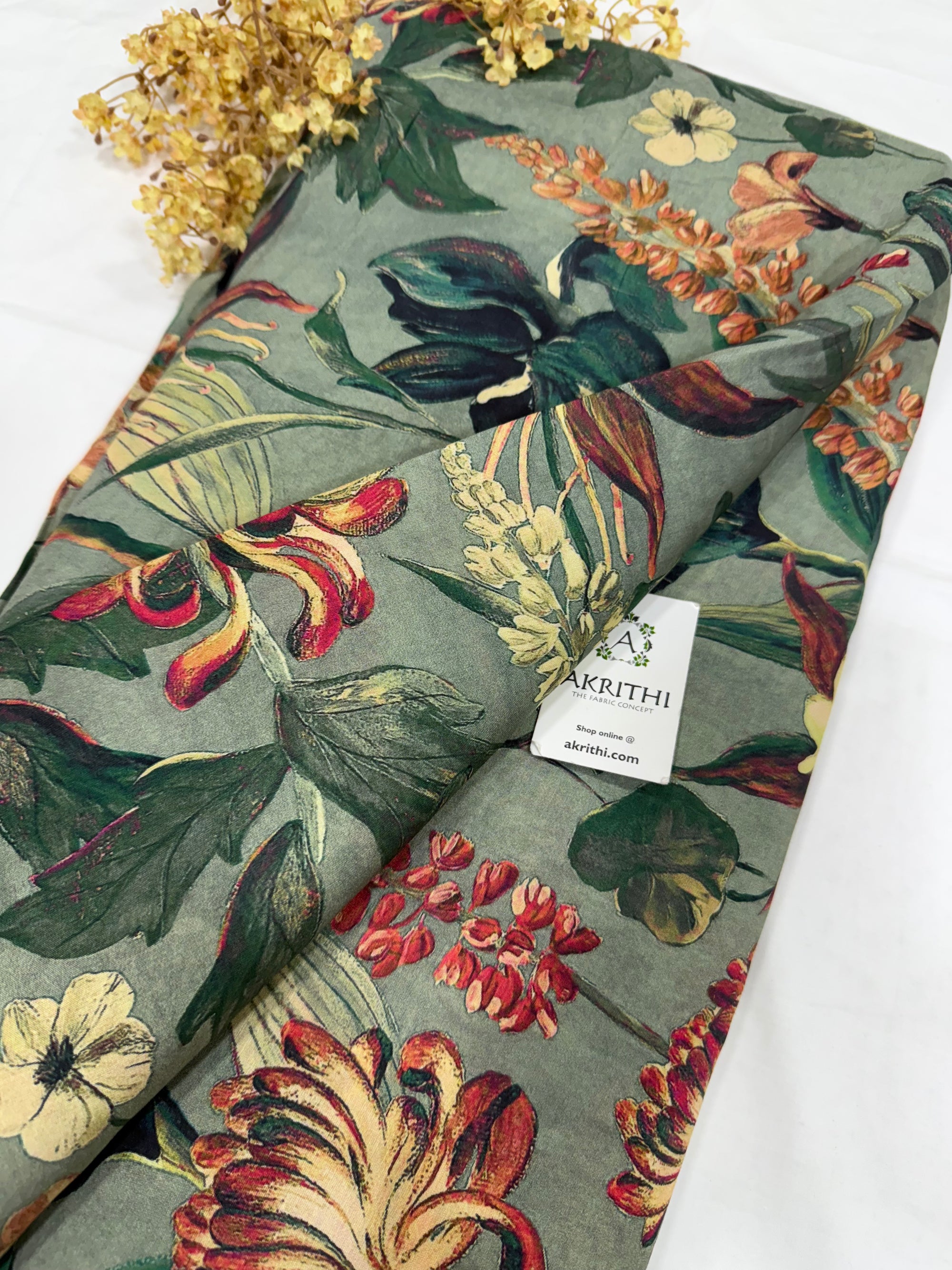 Printed pure muslin fabric