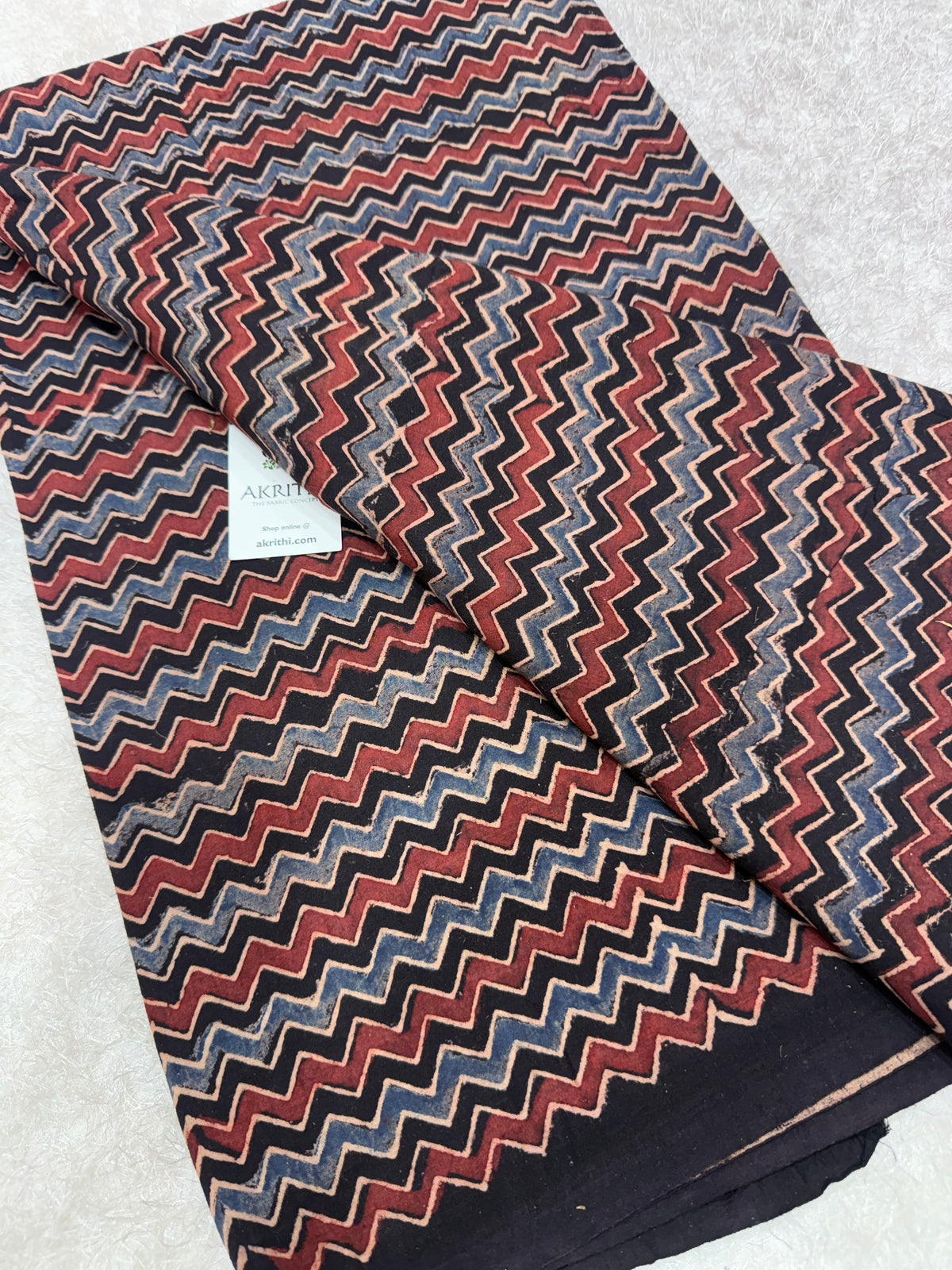 Ajrakh Hand block cotton fabric