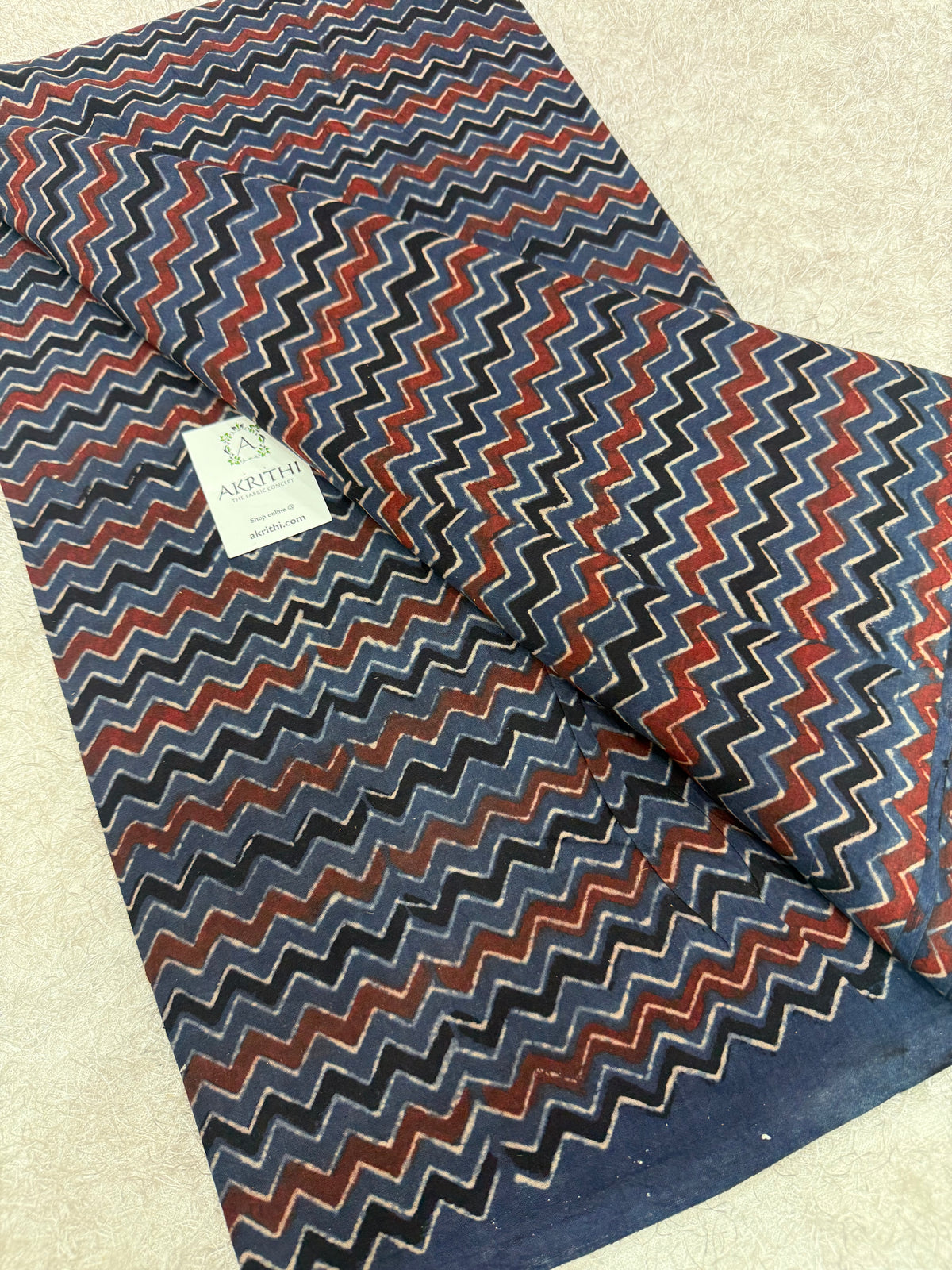 Ajrakh Hand block cotton fabric
