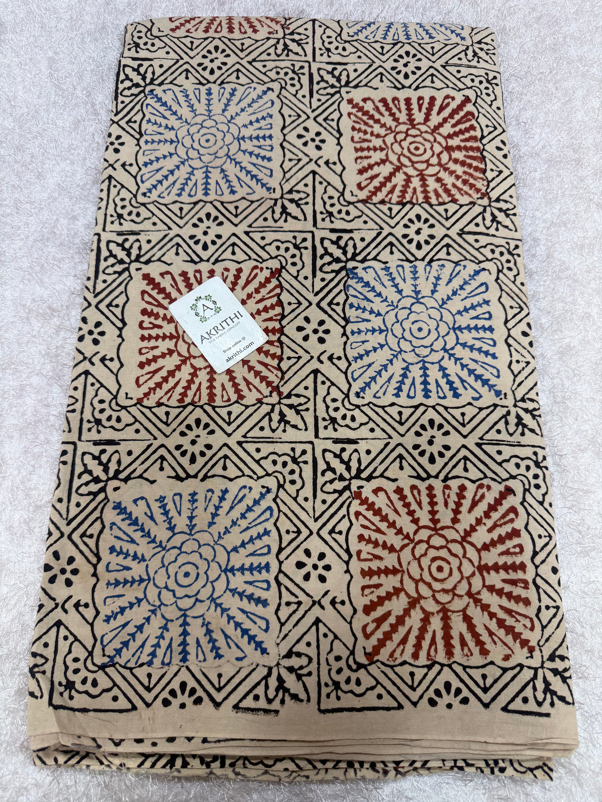 Ajrakh Hand block cotton fabric