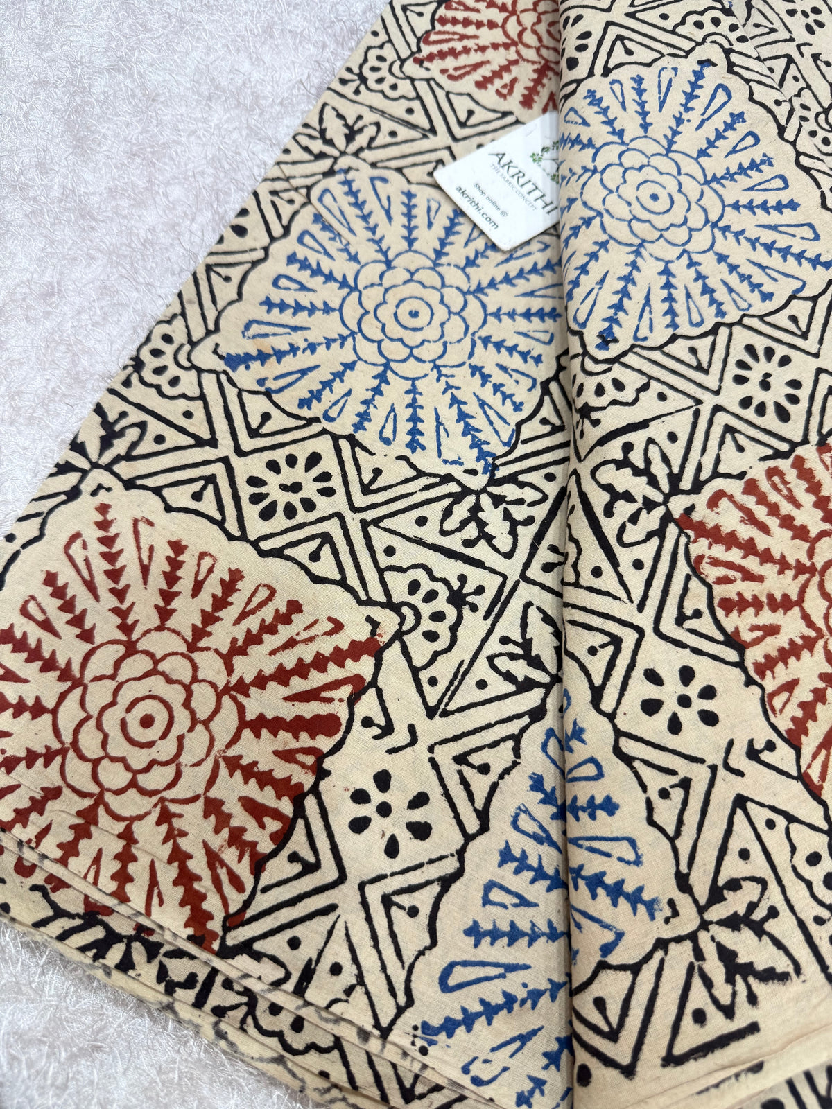 Ajrakh Hand block cotton fabric