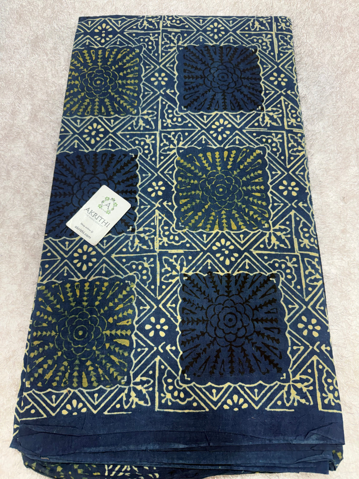 Ajrakh Hand block cotton fabric