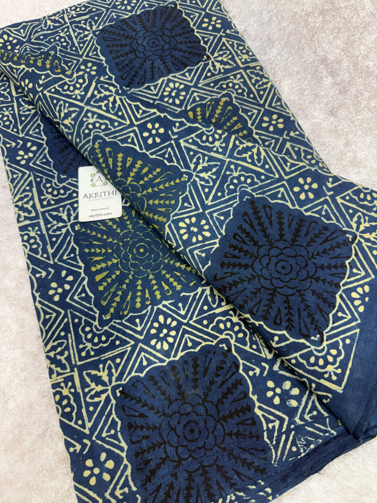 Ajrakh Hand block cotton fabric