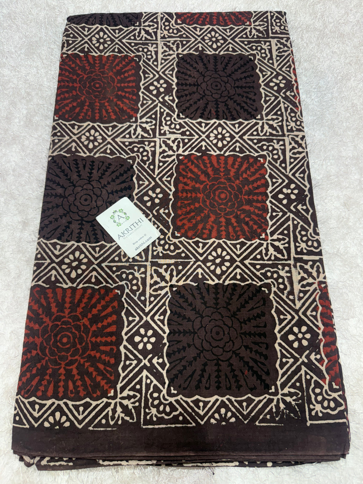 Ajrakh Hand block cotton fabric