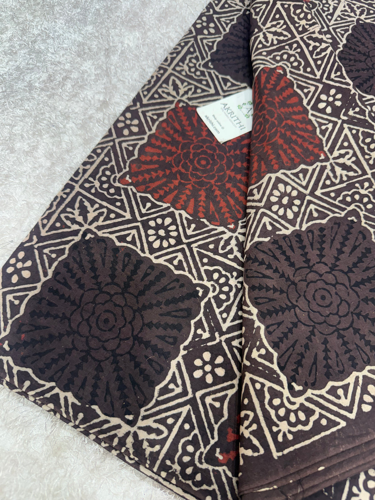 Ajrakh Hand block cotton fabric