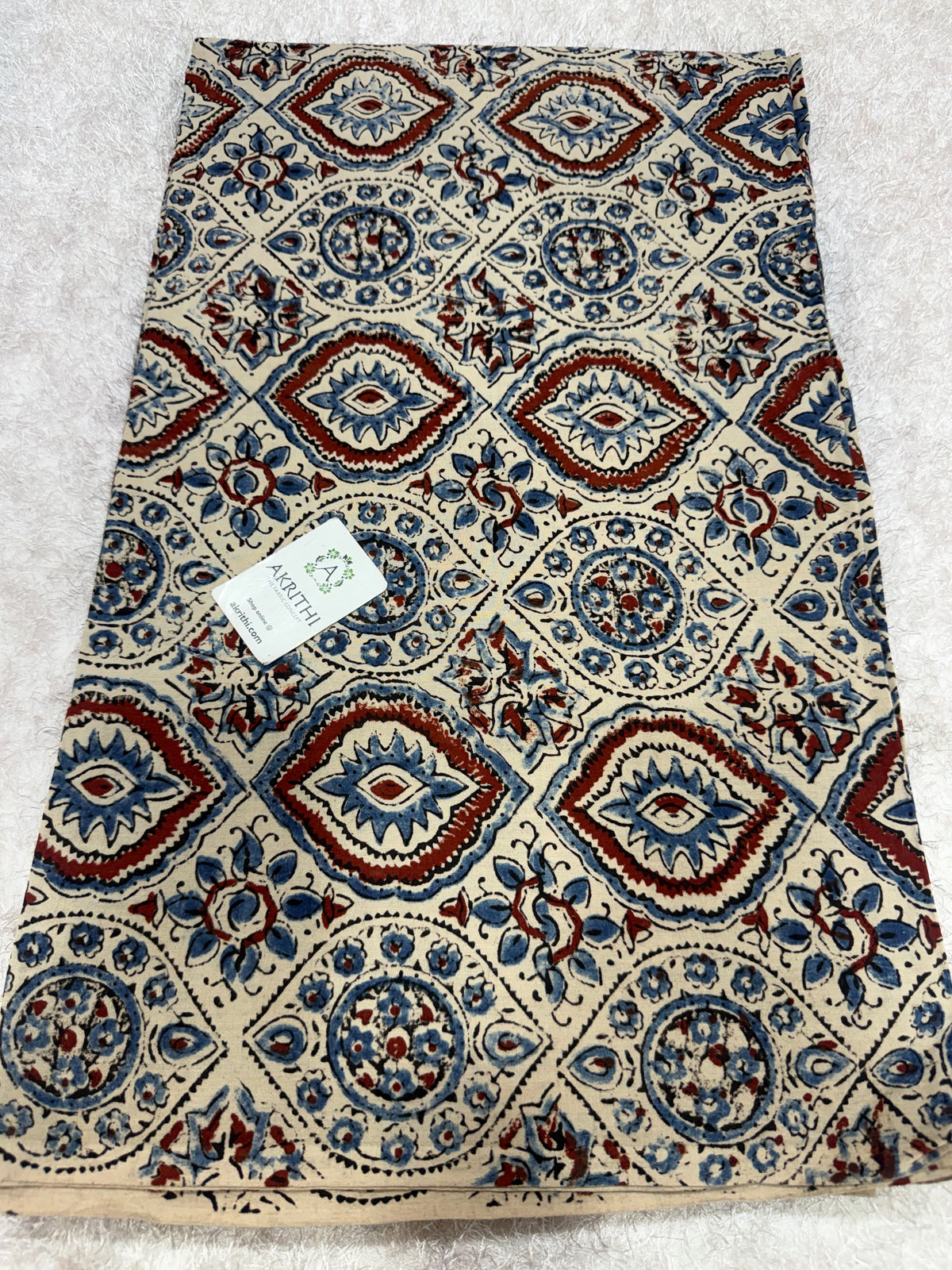 Ajrakh Hand block cotton fabric
