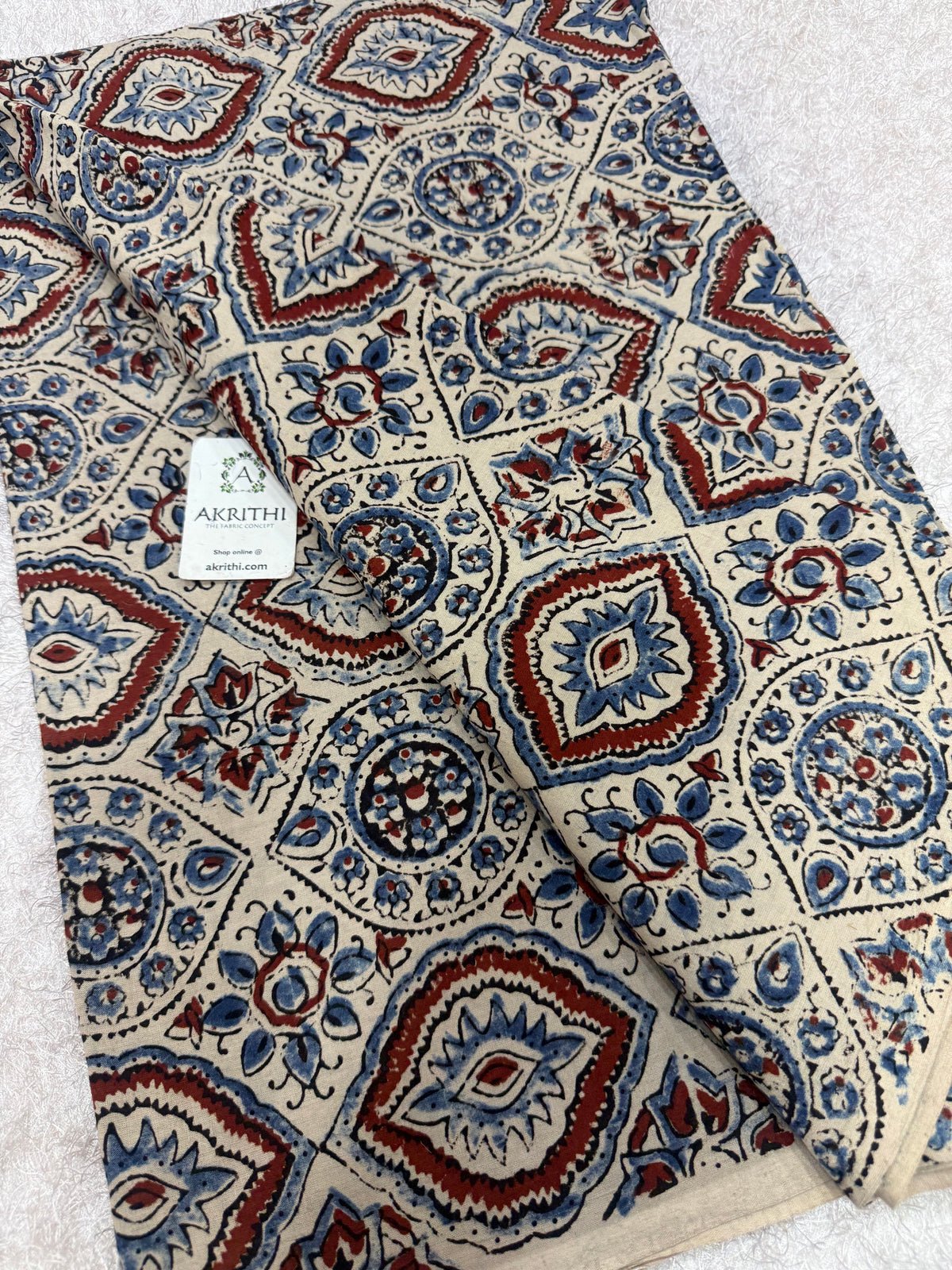 Ajrakh Hand block cotton fabric