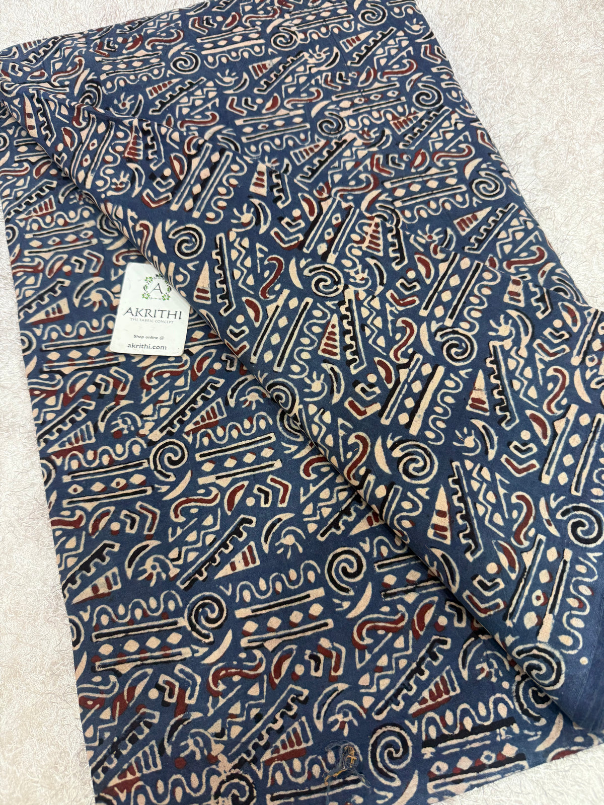 Ajrakh Hand block cotton fabric