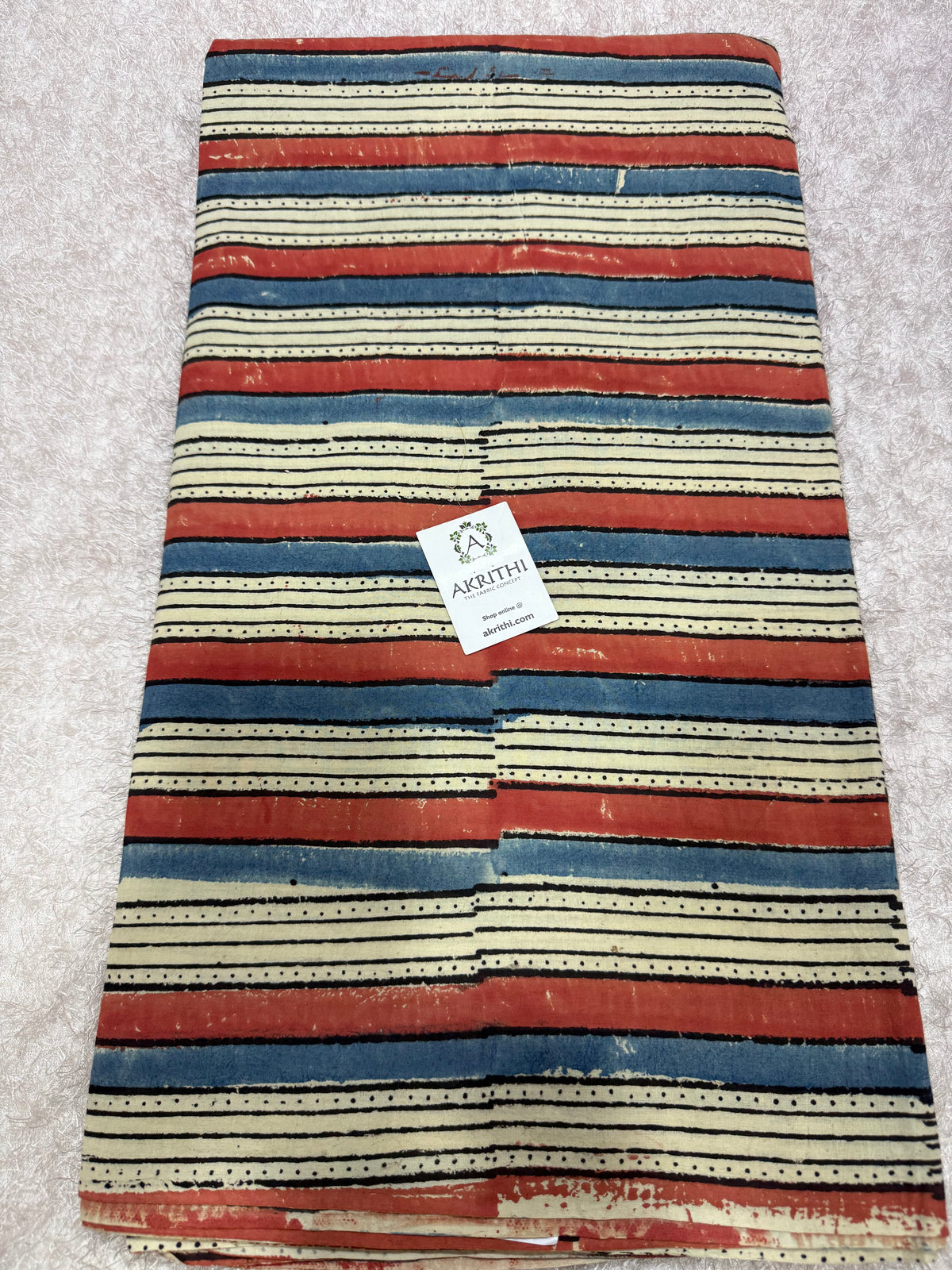 Ajrakh Hand block cotton fabric