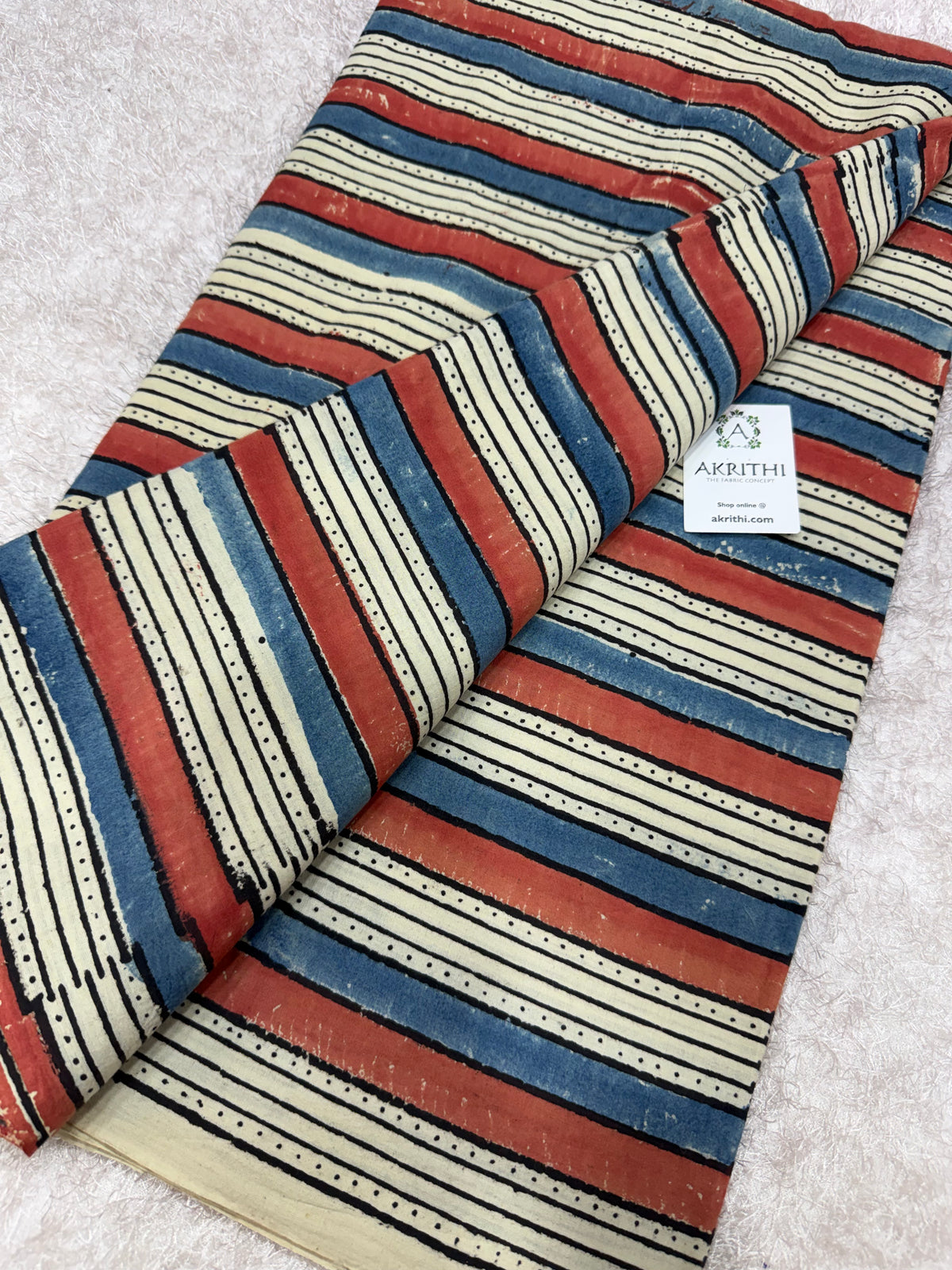 Ajrakh Hand block cotton fabric