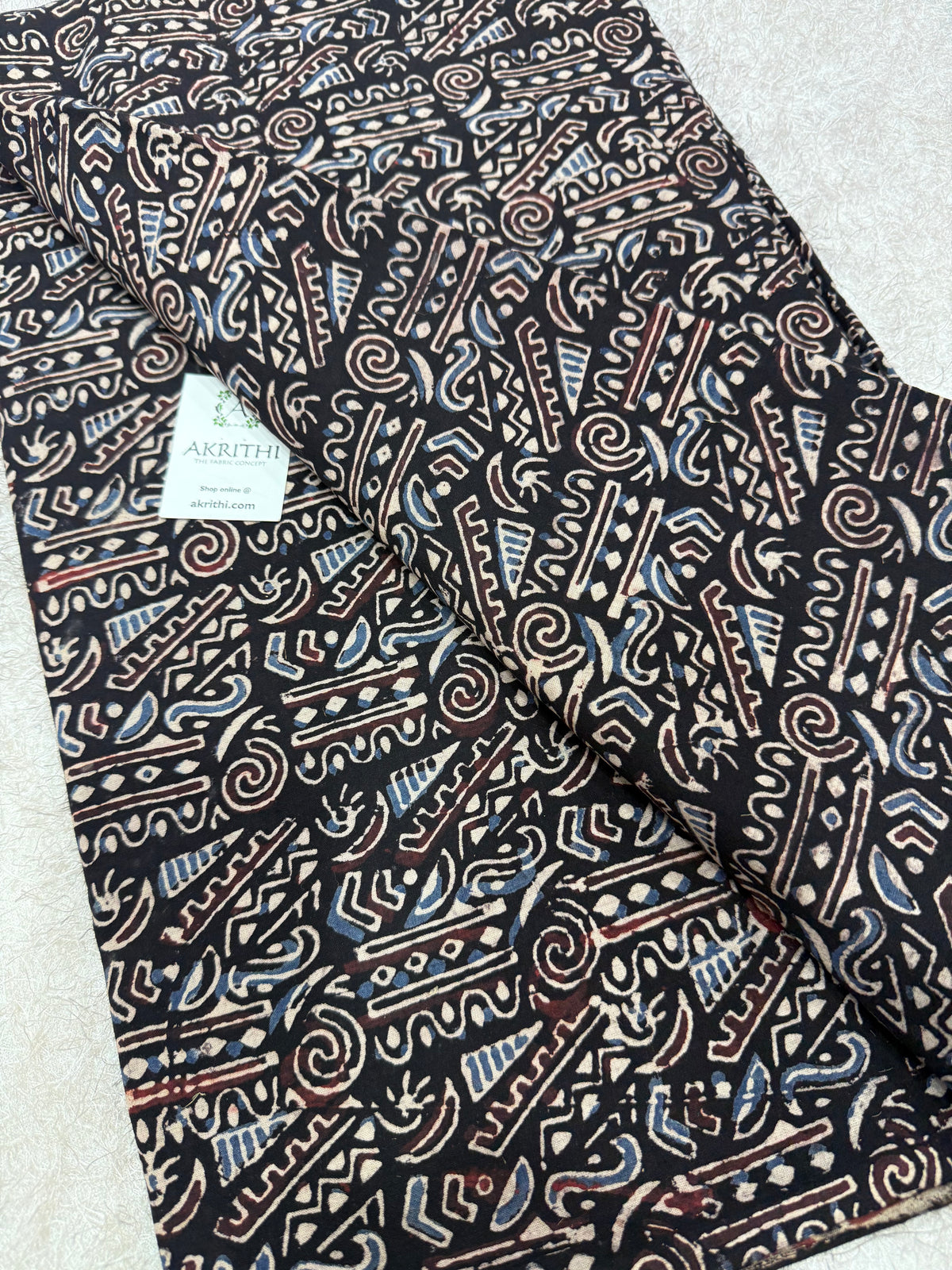 Ajrakh Hand block cotton fabric