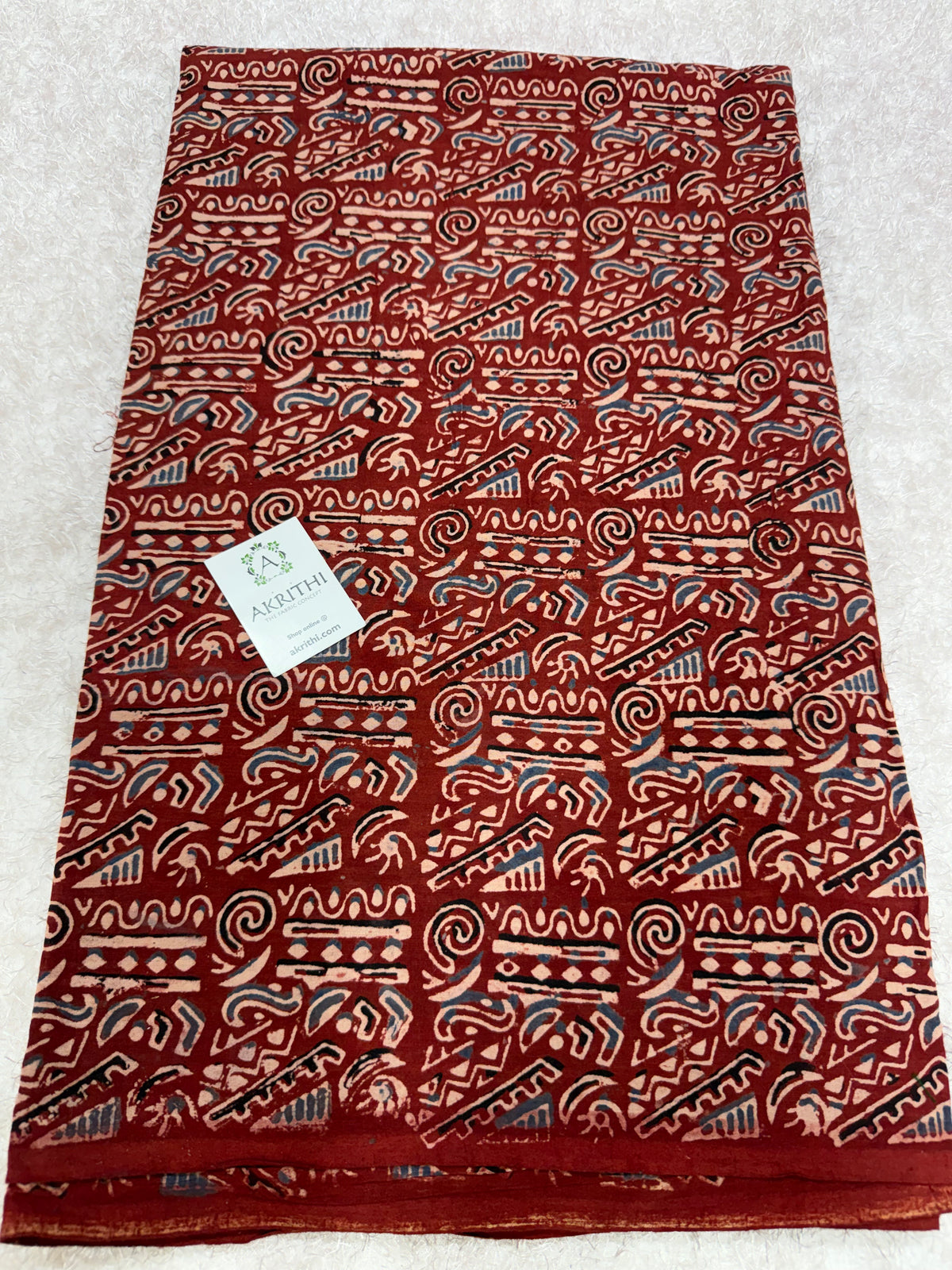 Ajrakh Hand block cotton fabric