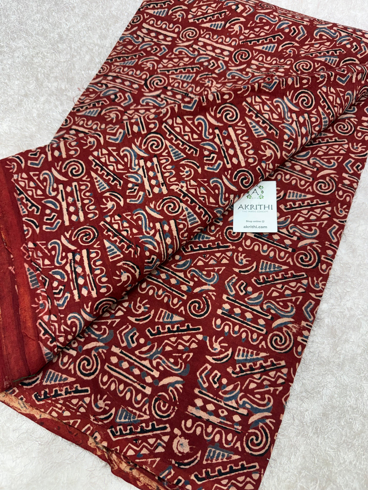 Ajrakh Hand block cotton fabric