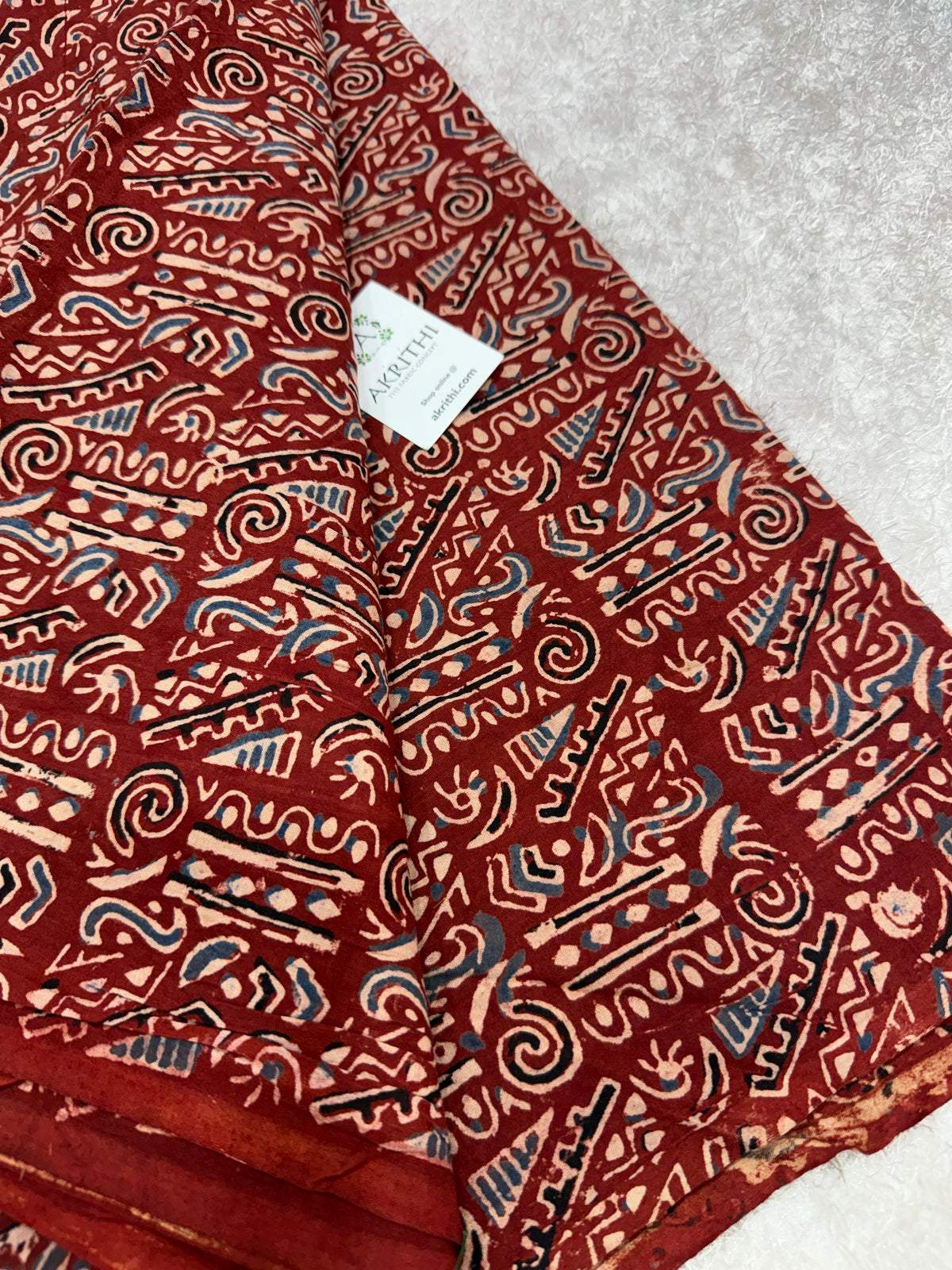 Ajrakh Hand block cotton fabric