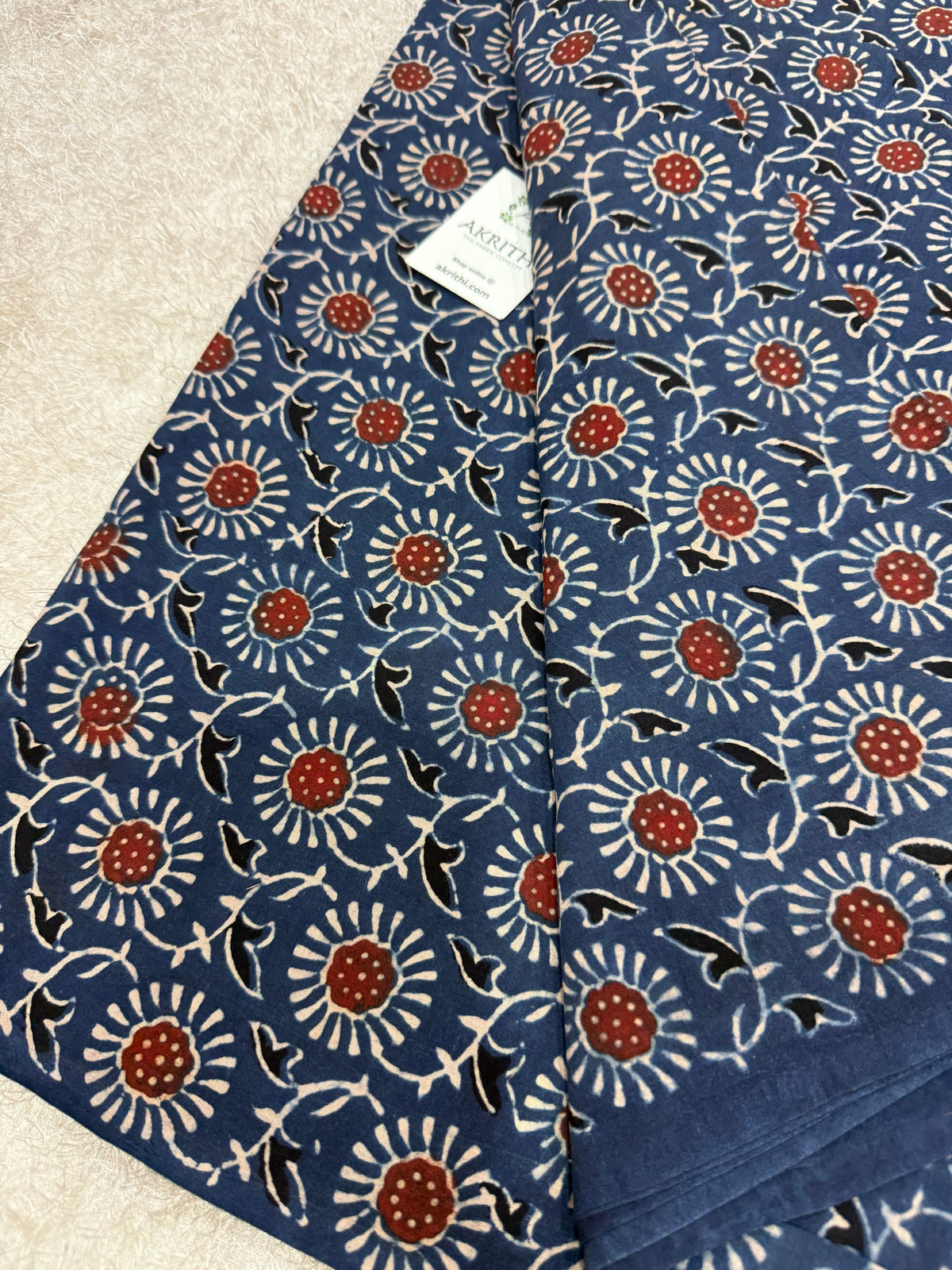 Ajrakh Hand block cotton fabric (Copy)