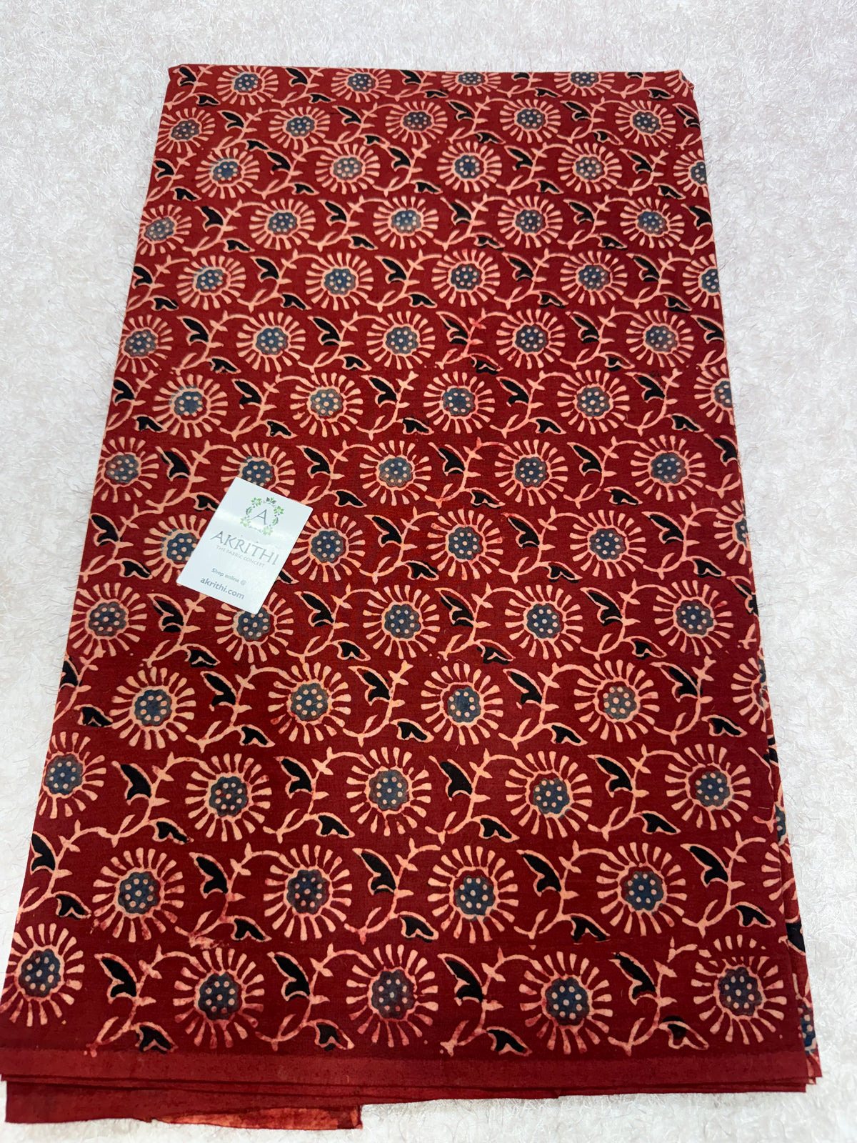 Ajrakh Hand block cotton fabric