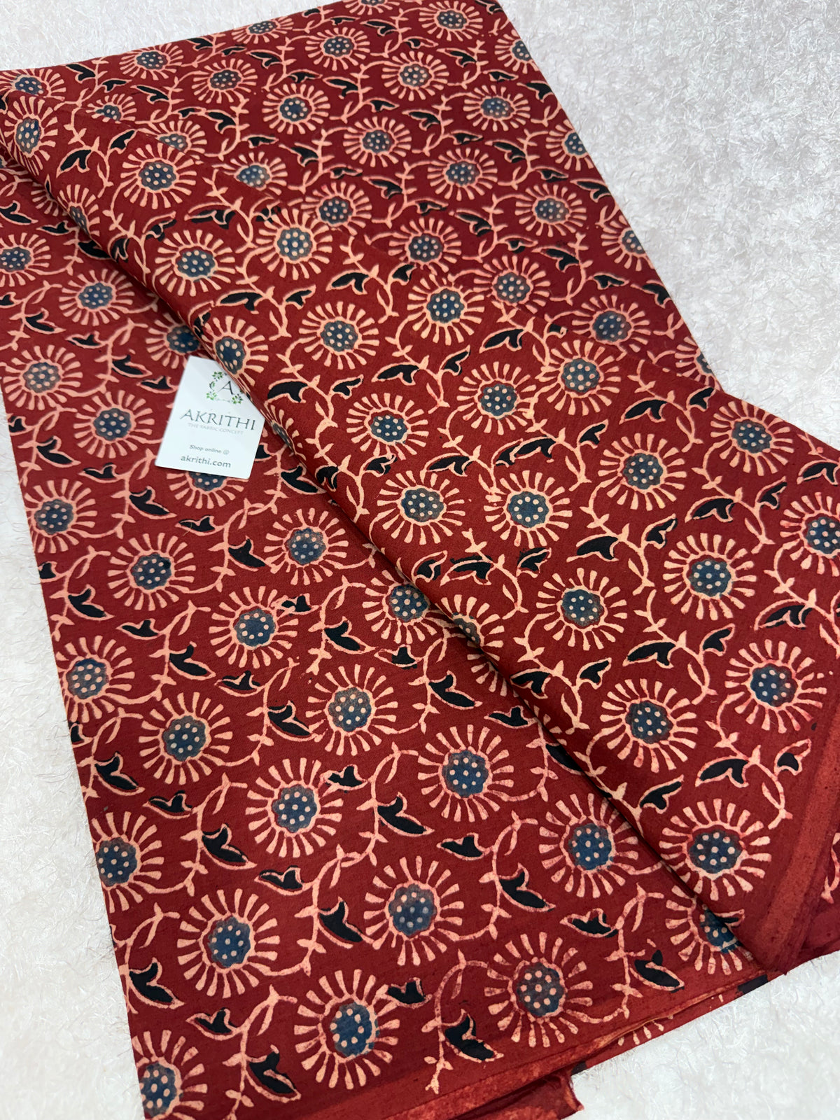 Ajrakh Hand block cotton fabric