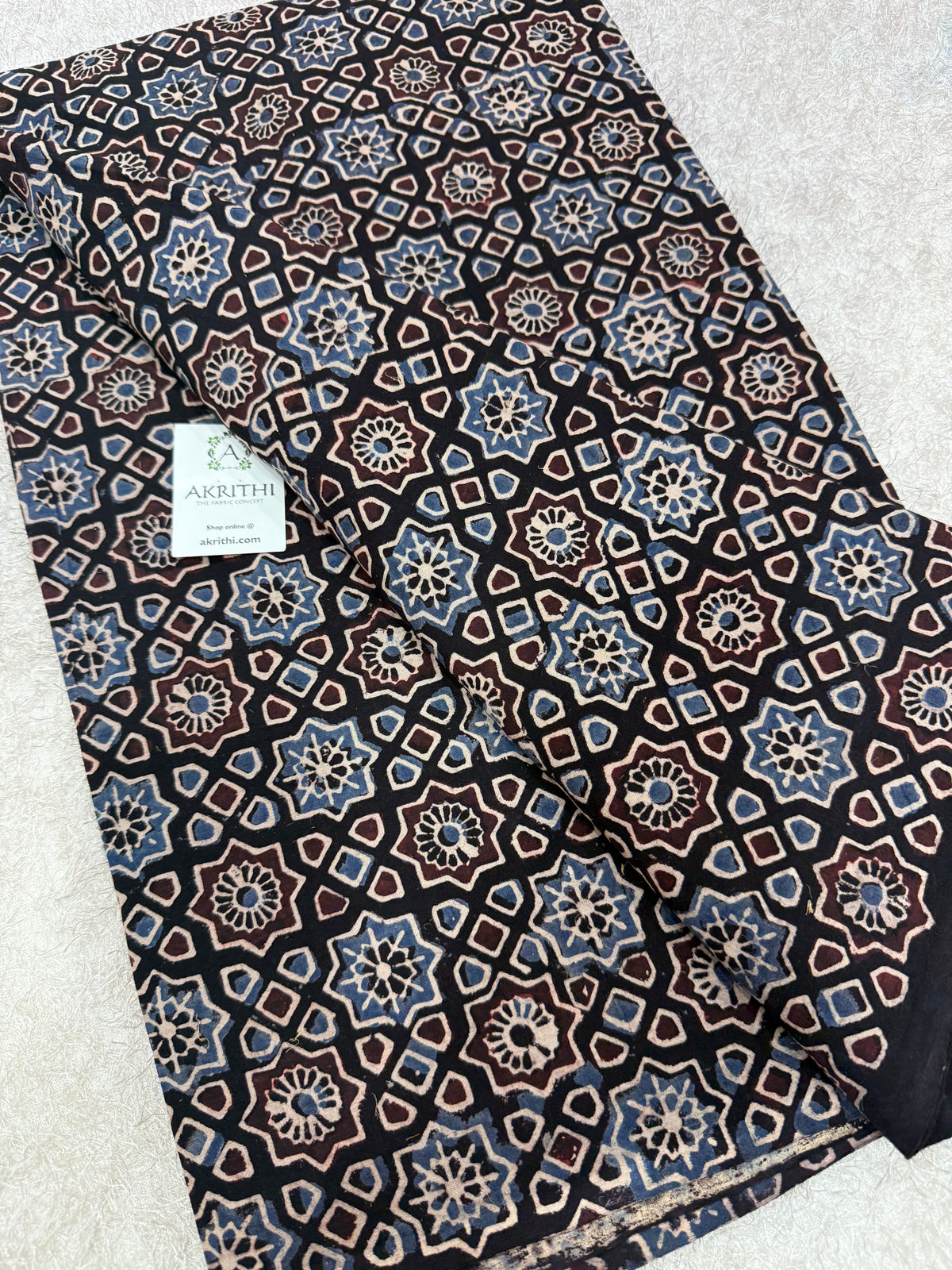 Ajrakh Hand block cotton fabric