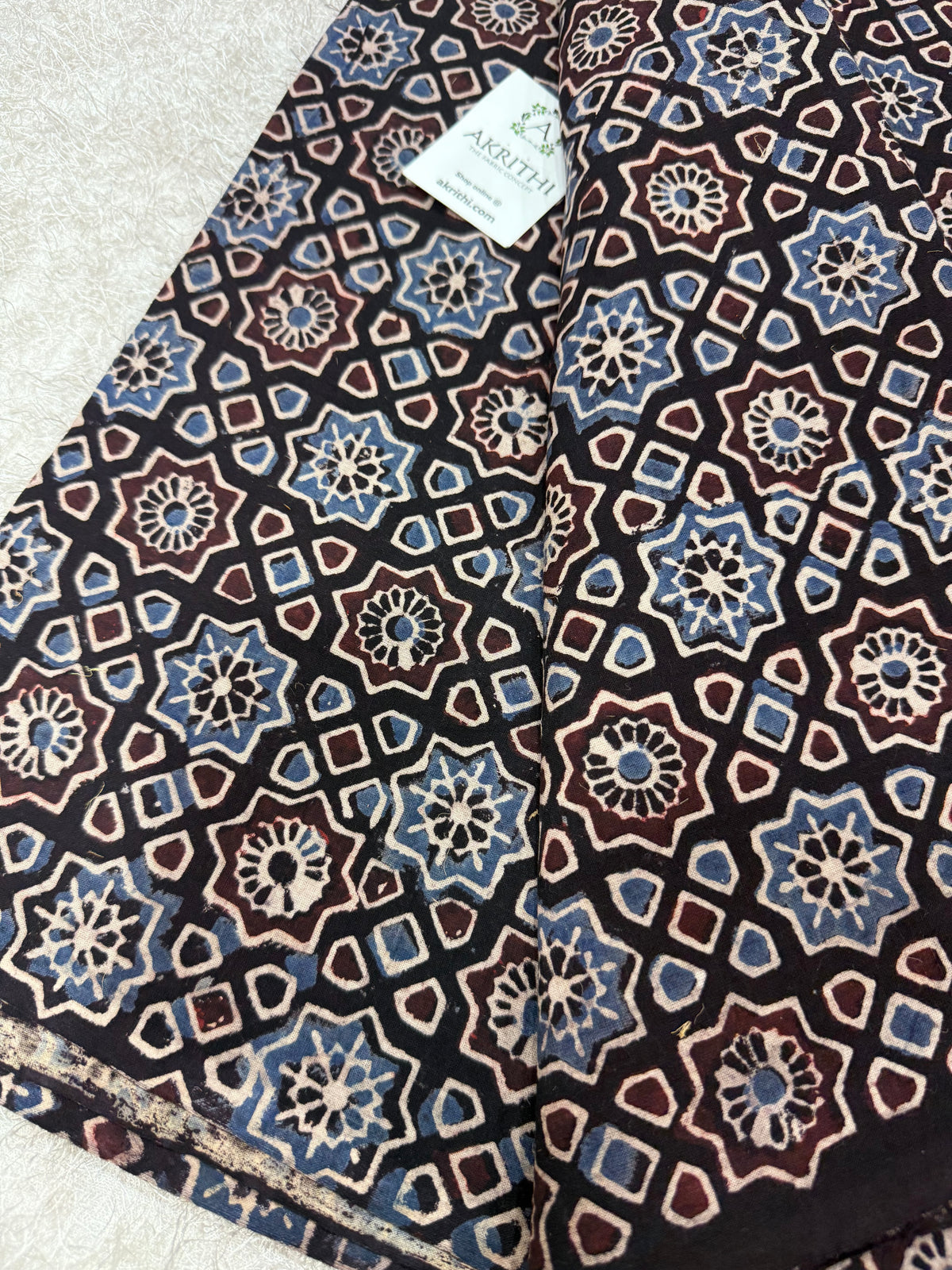 Ajrakh Hand block cotton fabric