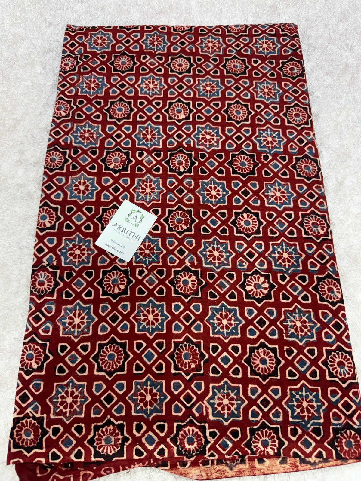 Ajrakh Hand block cotton fabric
