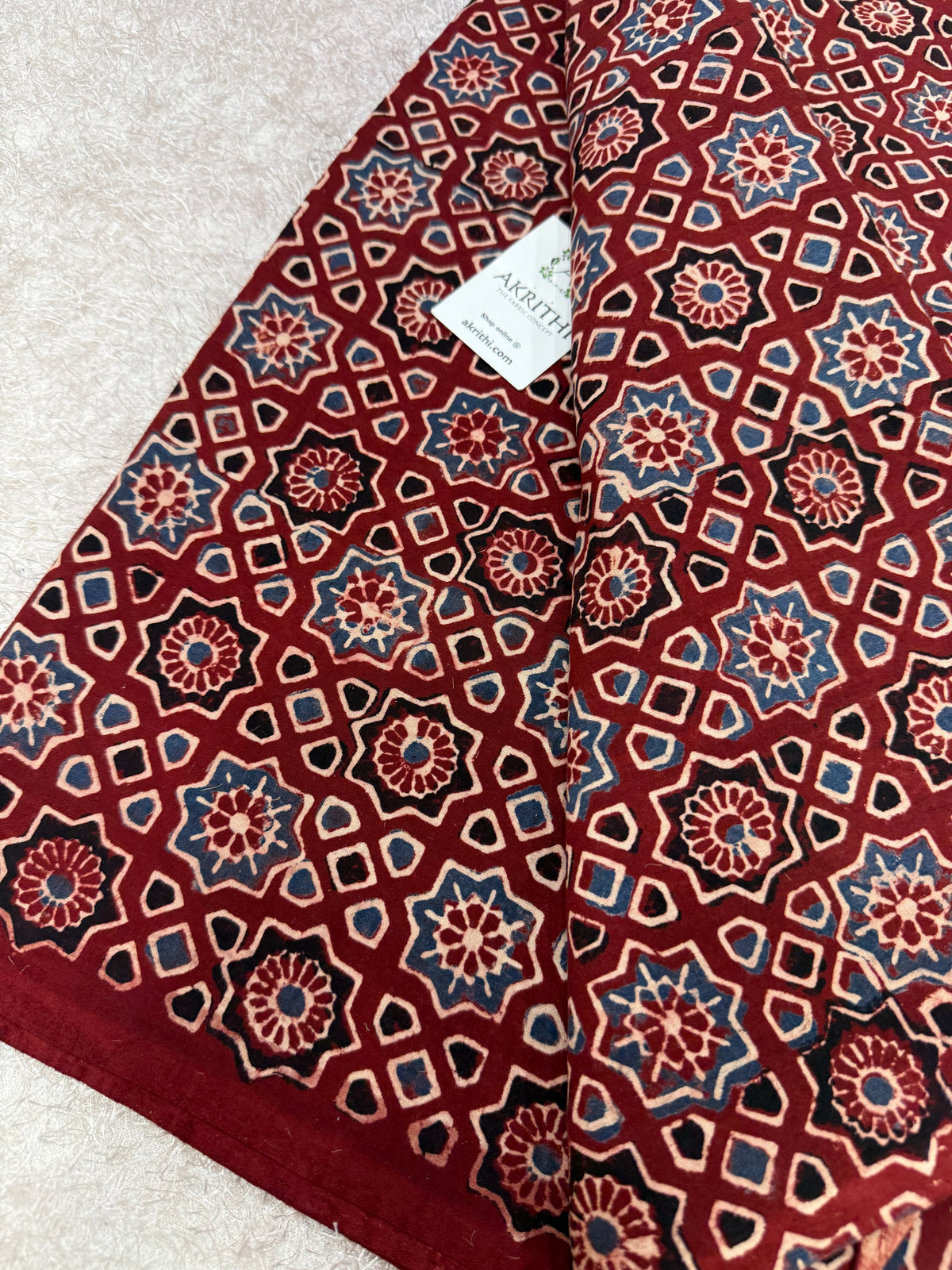 Ajrakh Hand block cotton fabric