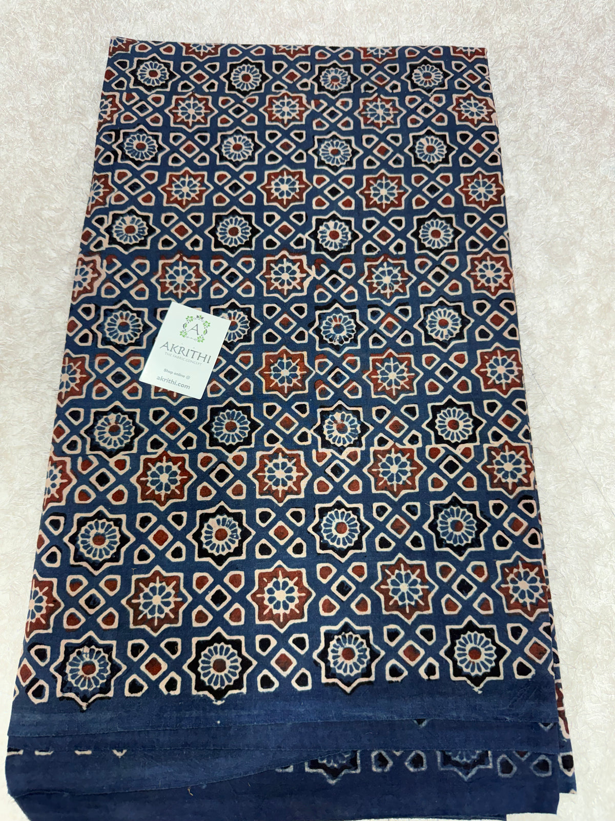 Ajrakh Hand block cotton fabric