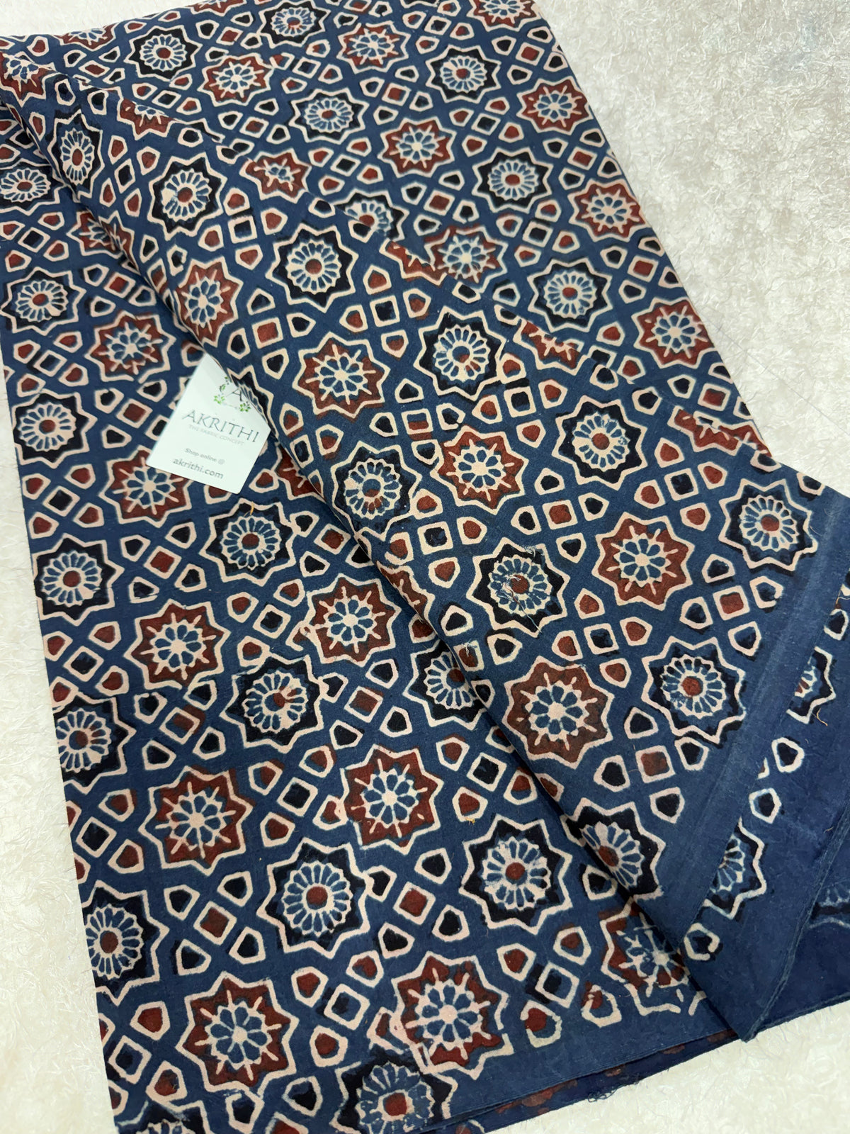 Ajrakh Hand block cotton fabric