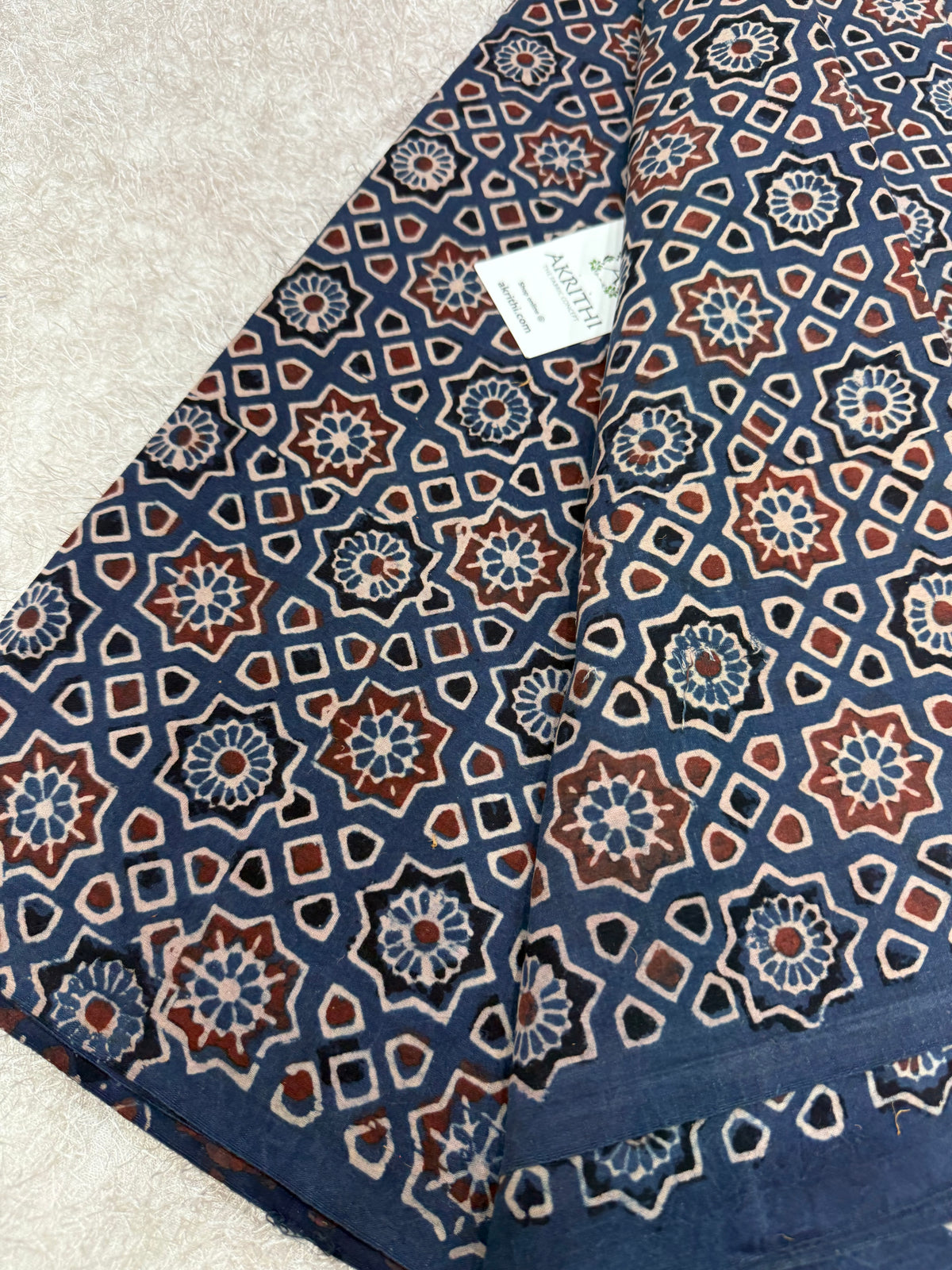 Ajrakh Hand block cotton fabric
