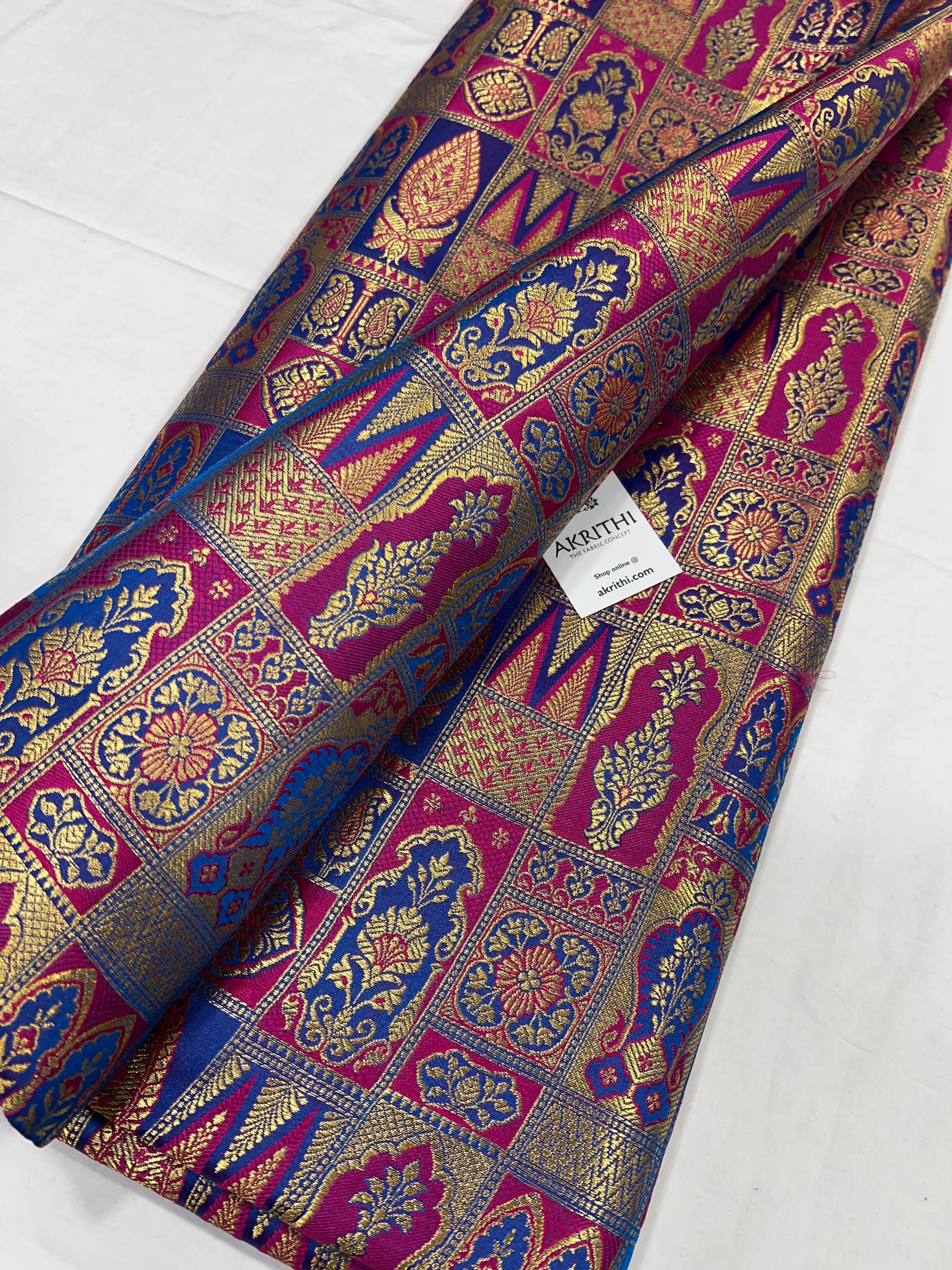 Pure Banarasi brocade fabric 70 CM CUT