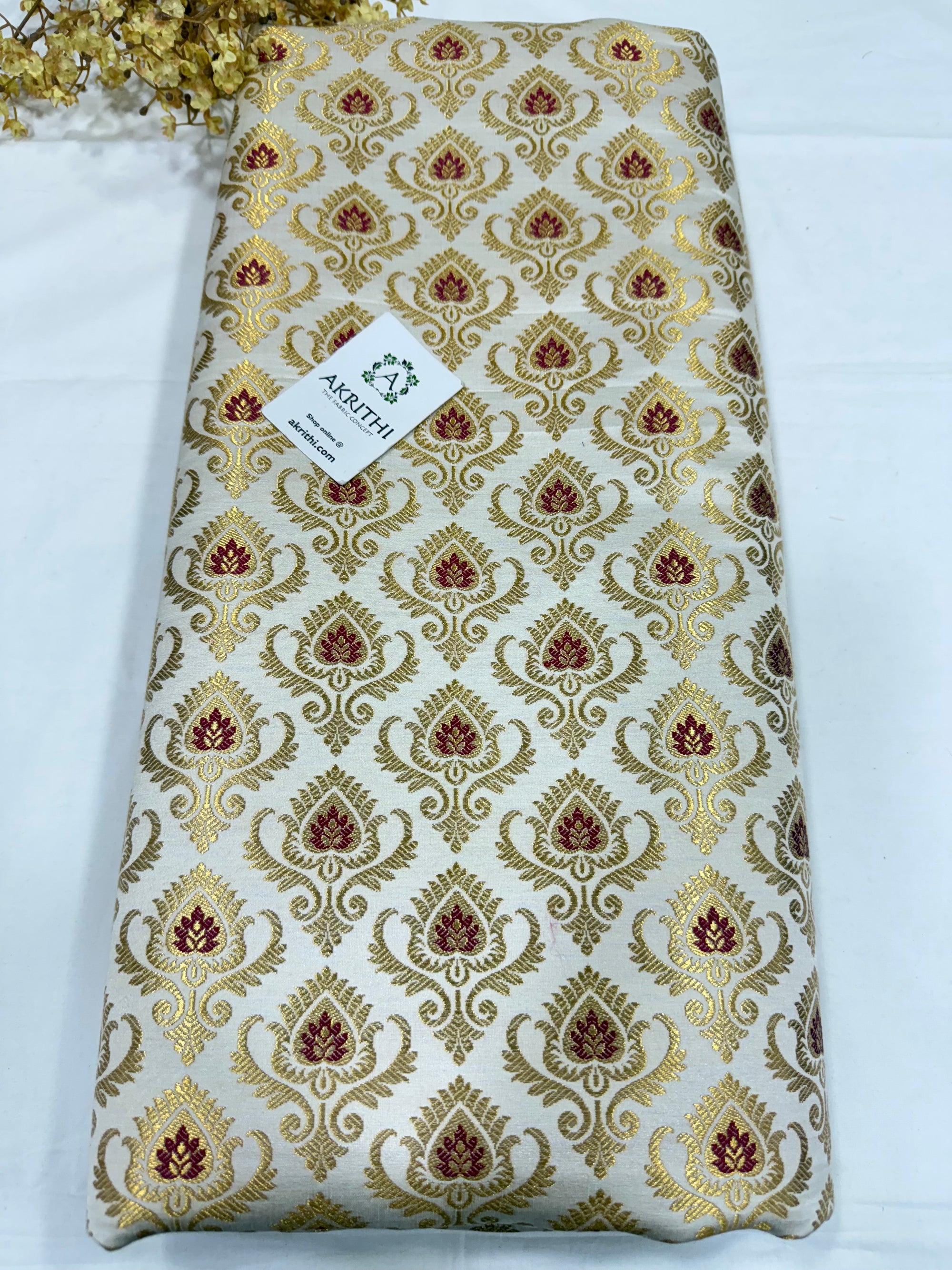 Dyeable Pure katan Banarasi brocade fabric