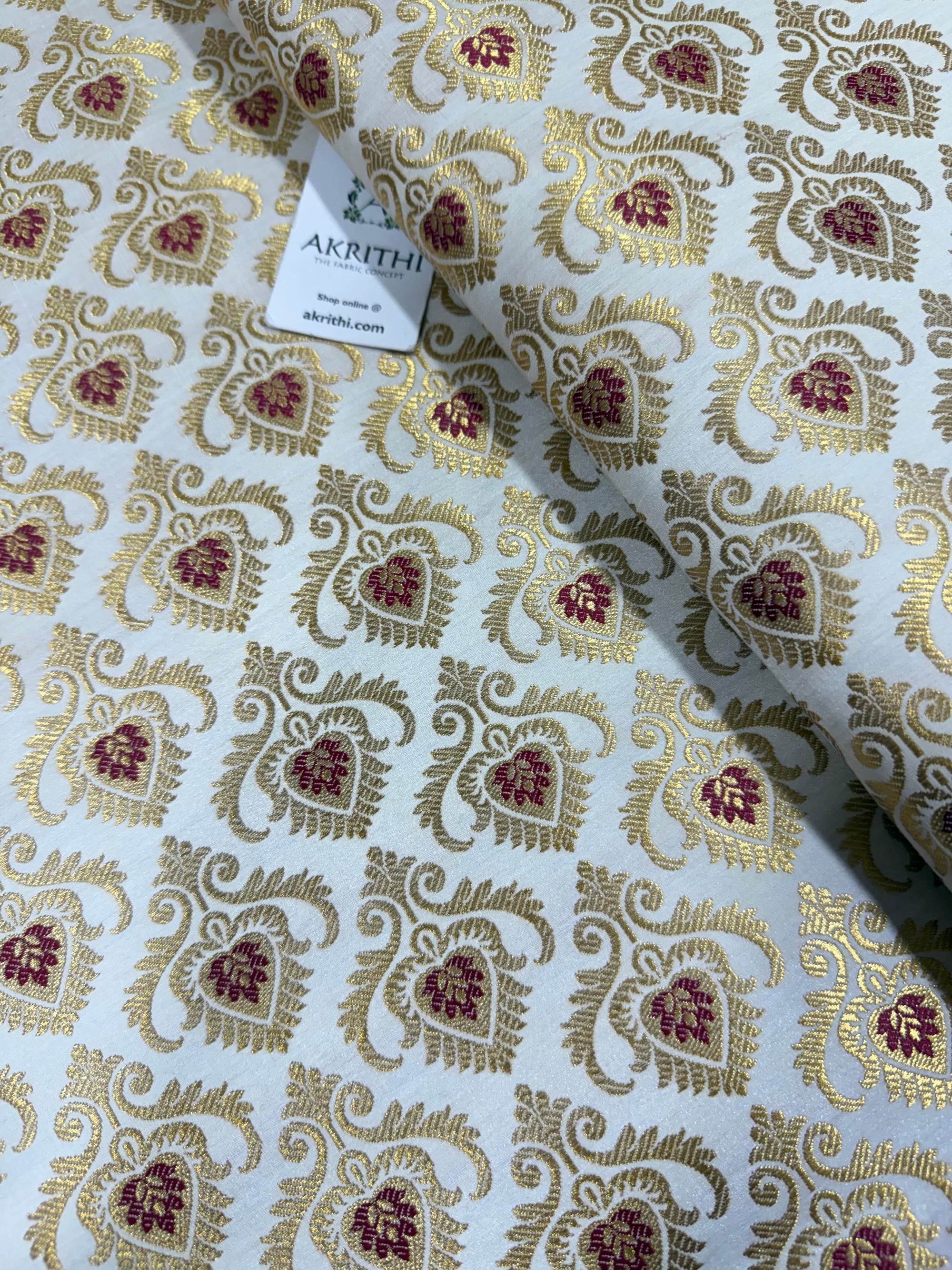 Dyeable Pure katan Banarasi brocade fabric