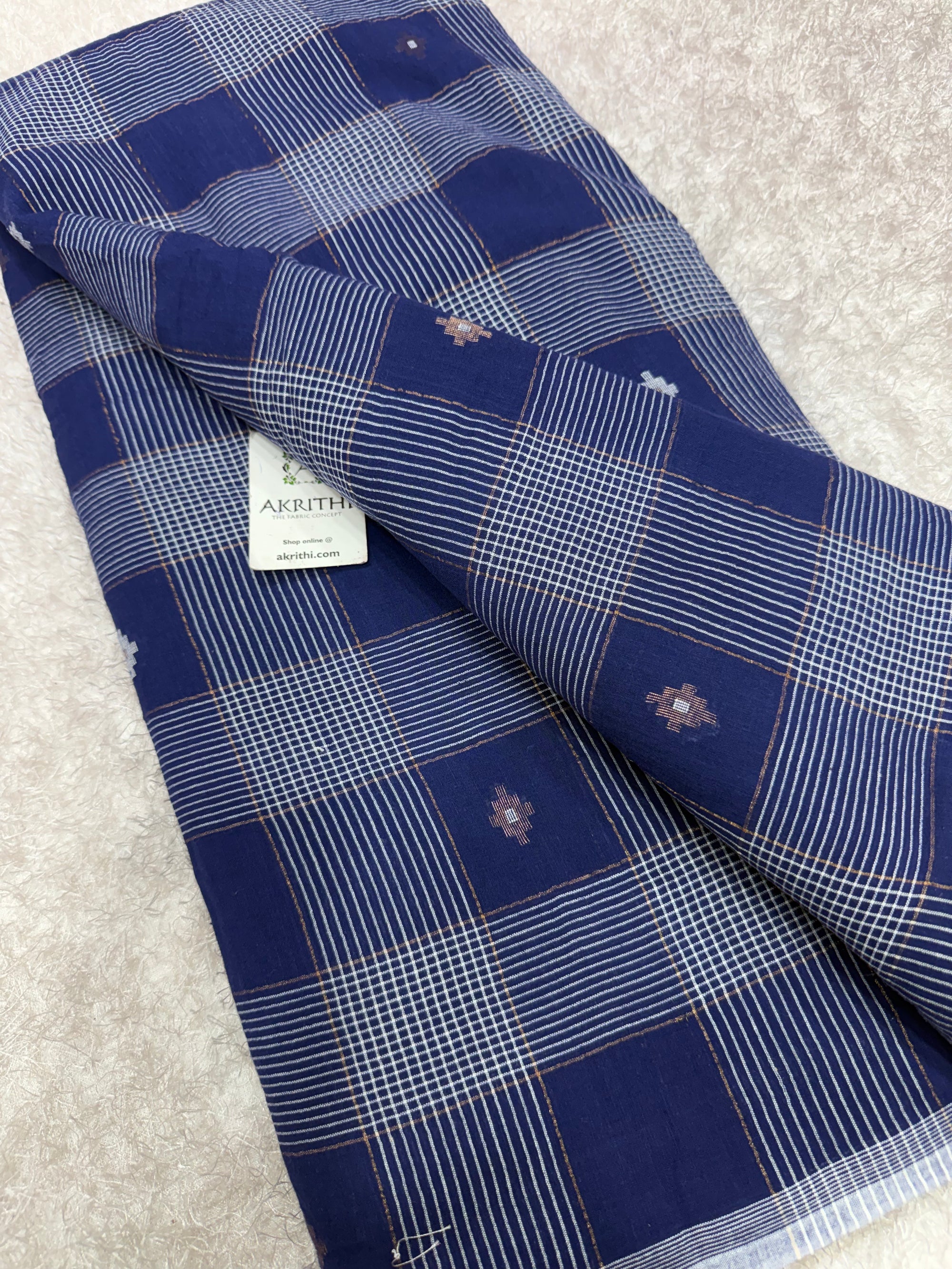 Handloom pure cotton Bengal jamdani fabric