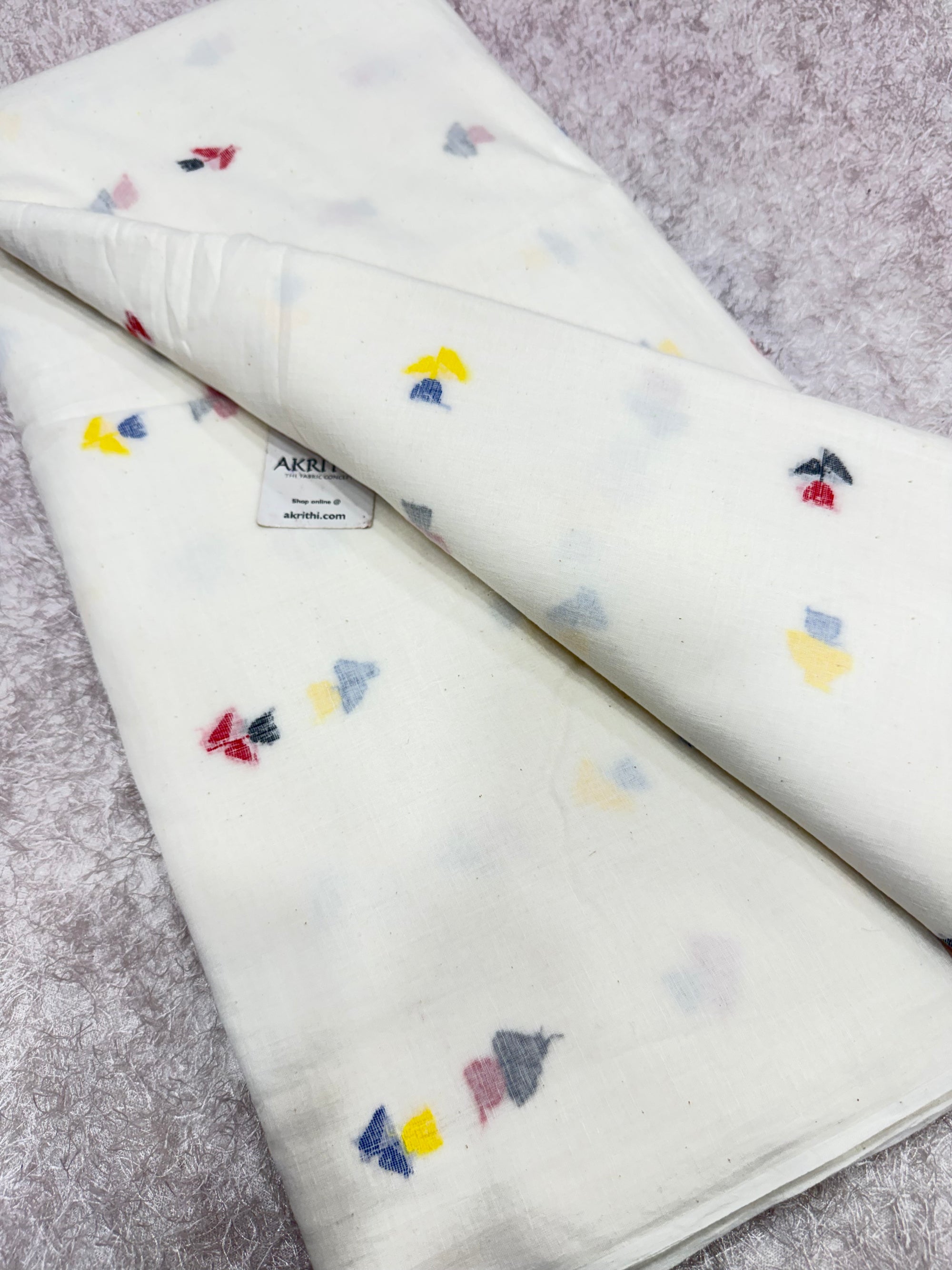 Handloom pure cotton Bengal jamdani fabric